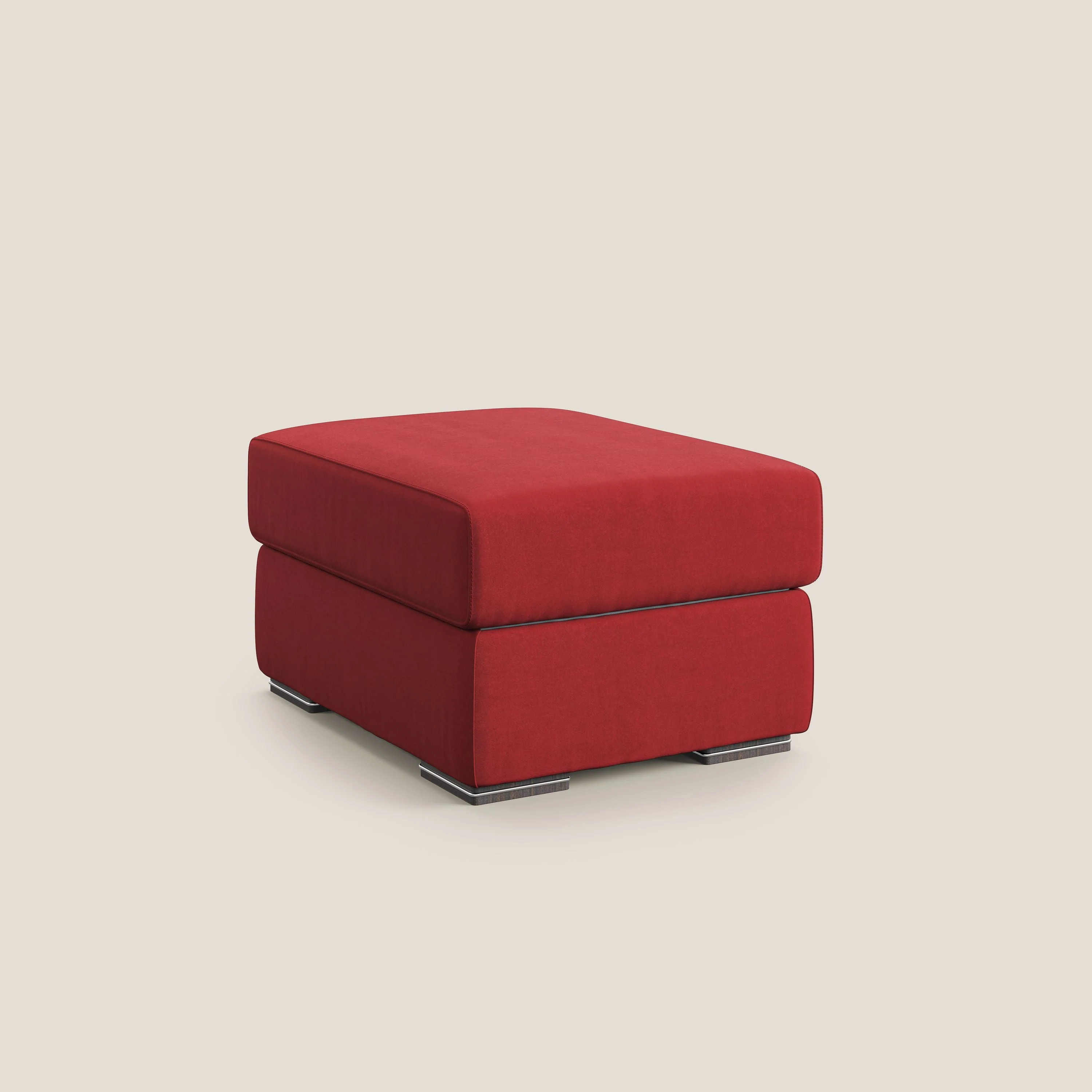 Sun pouf coffre en microfibre détachable T11 rouge - Image 9