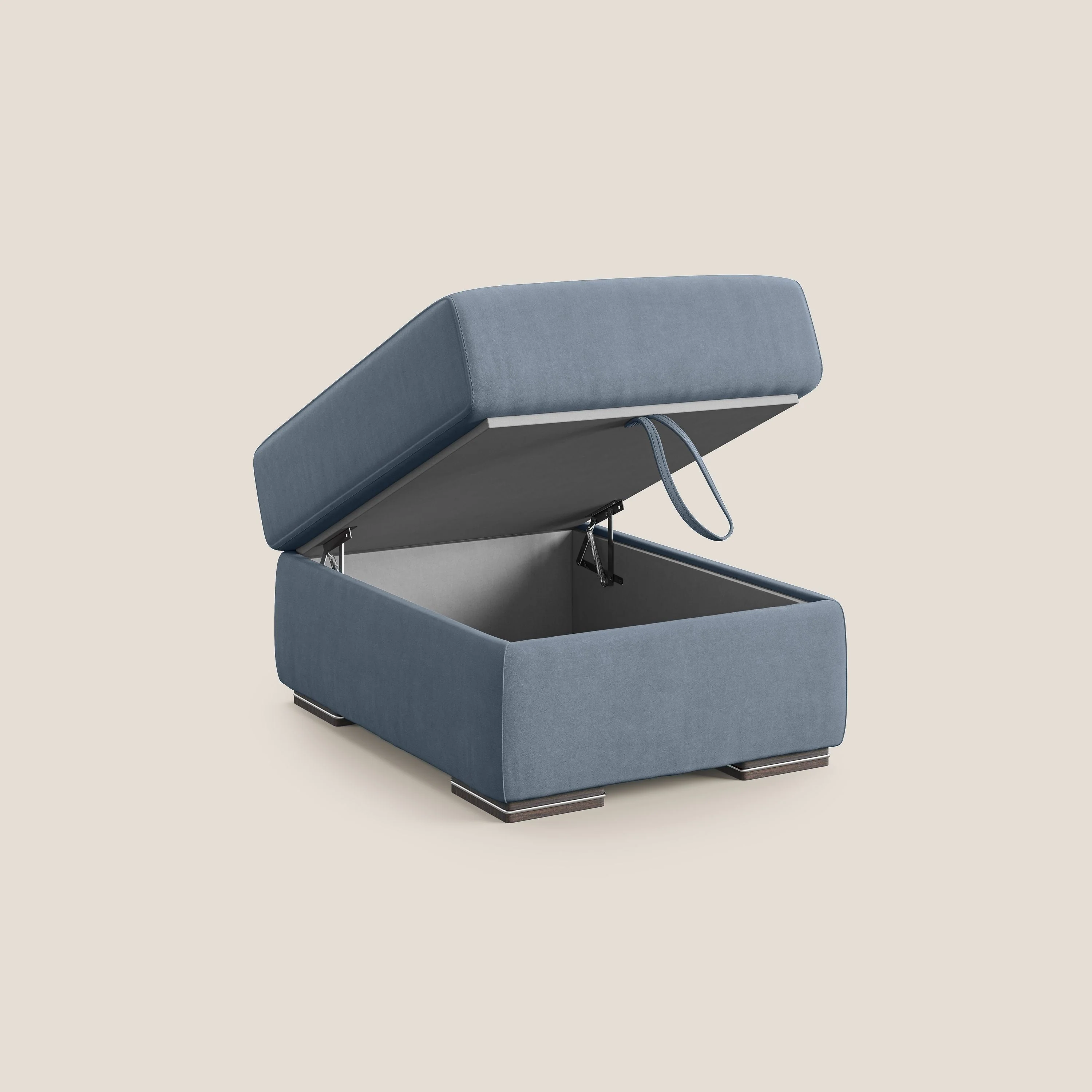 Sun pouf coffre en microfibre détachable T11 sucre glace - Image 6