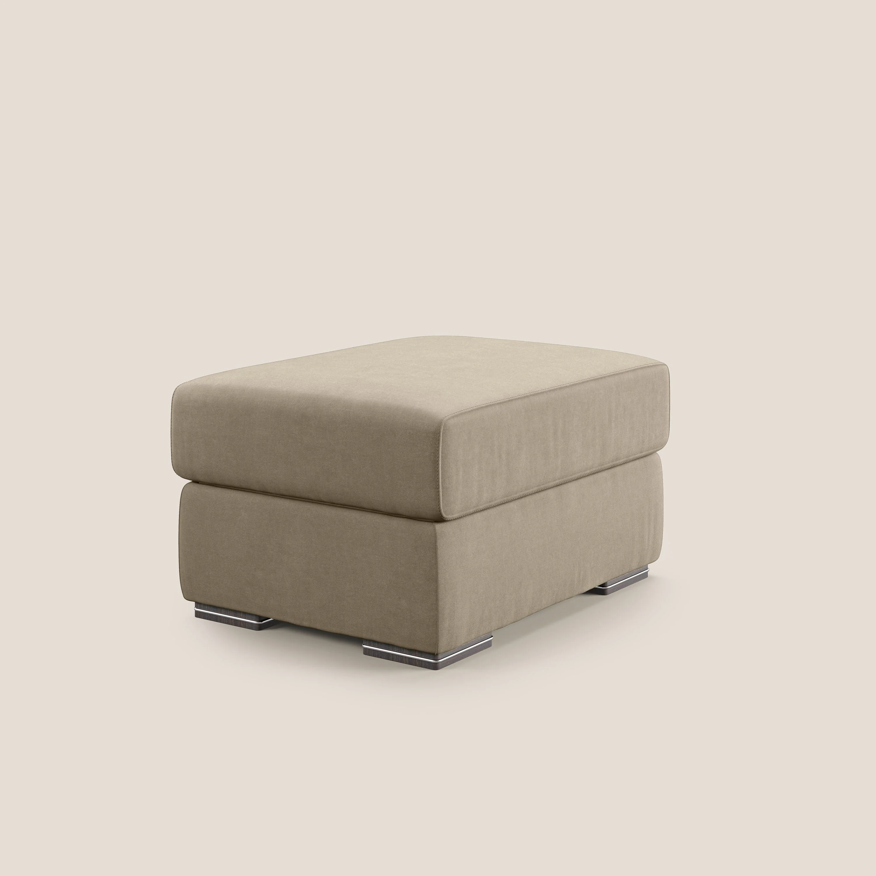 Sun pouf coffre en microfibre détachable T11 Taupe tortora - Image 2