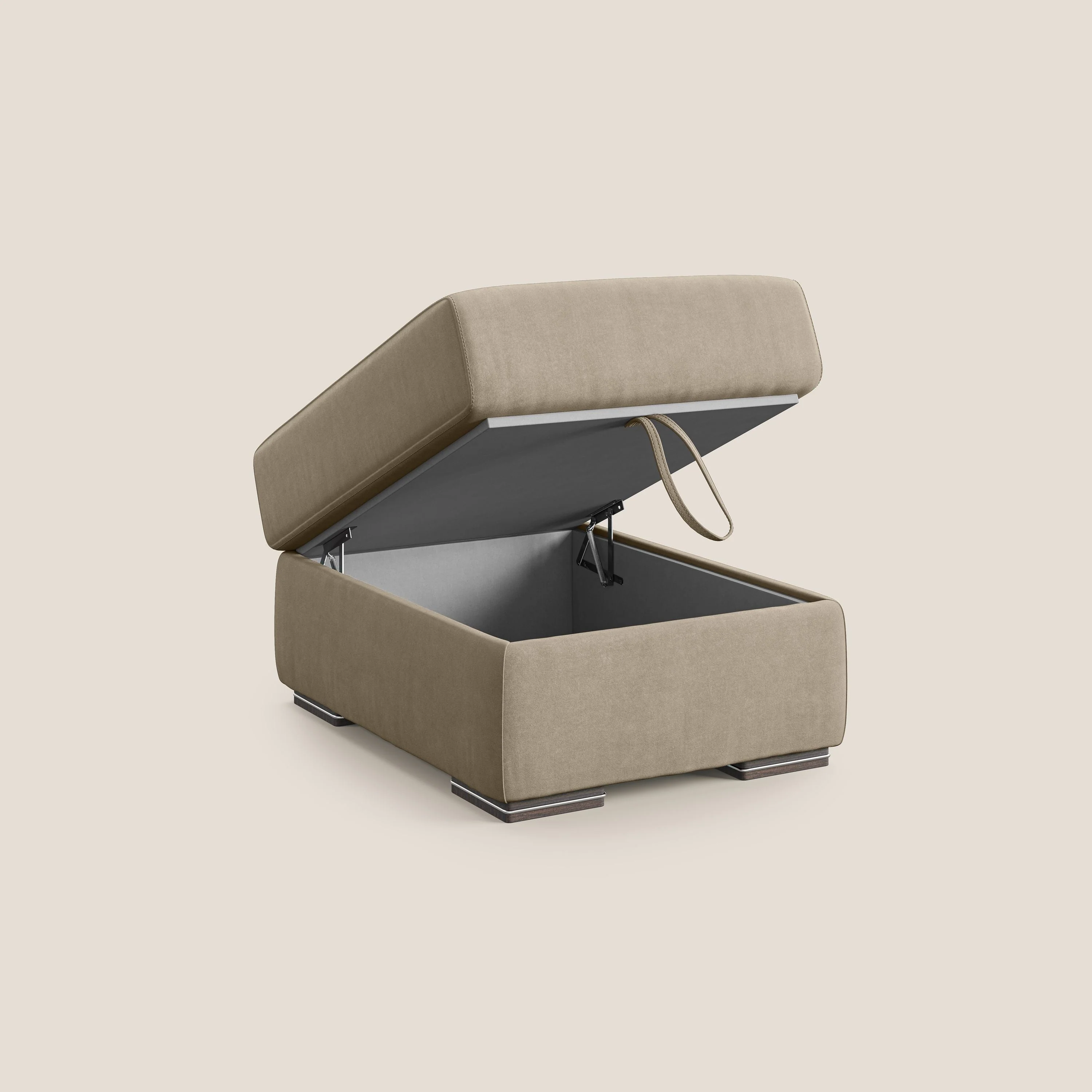 Sun pouf coffre en microfibre détachable T11 Taupe tortora - Image 6