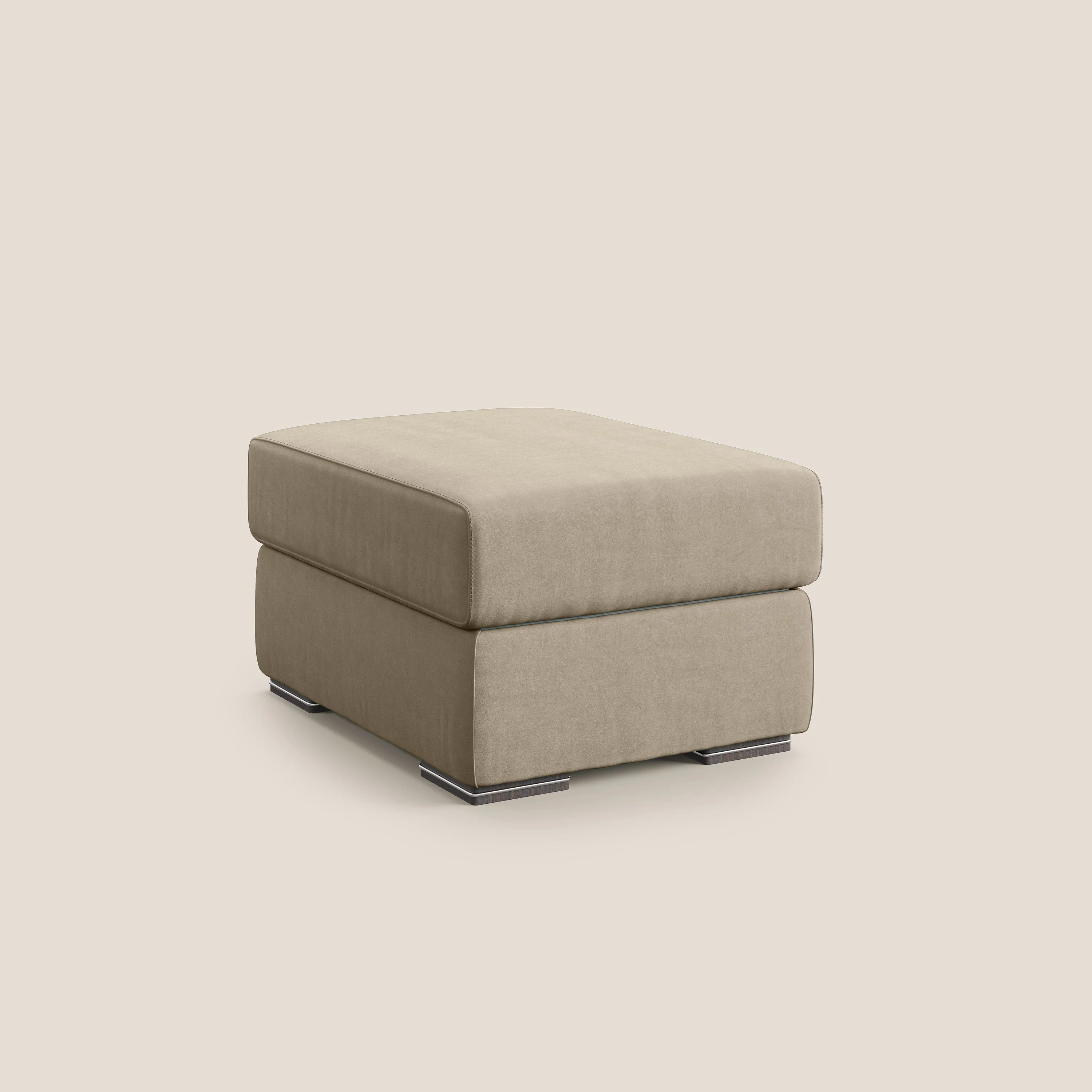 Sun pouf coffre en microfibre détachable T11 Taupe tortora - Image 8
