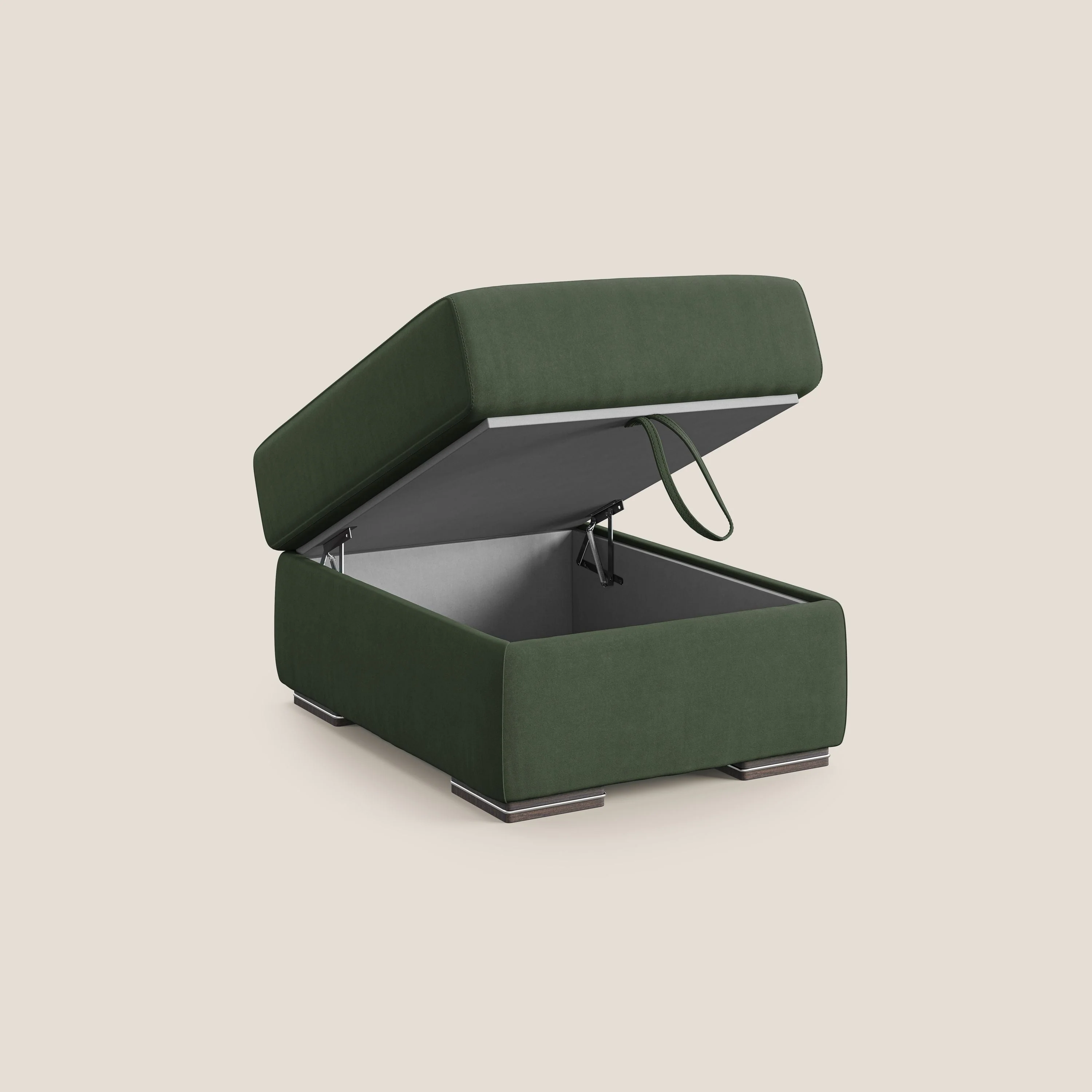 Sun pouf coffre en microfibre détachable T11 vert - Image 6