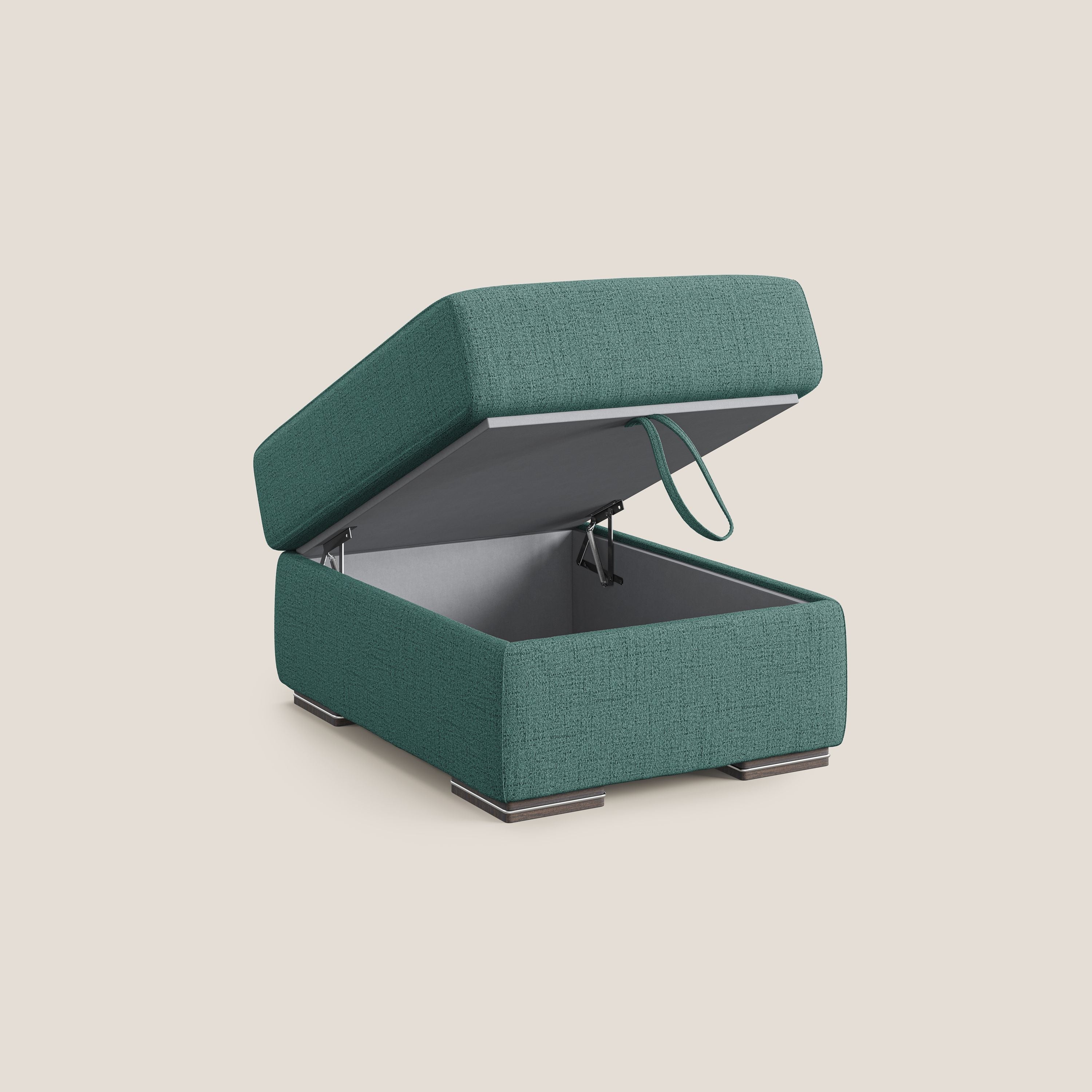 Sun pouf coffre en tissu imperméable flammé T03 vert d'eau - Image 6