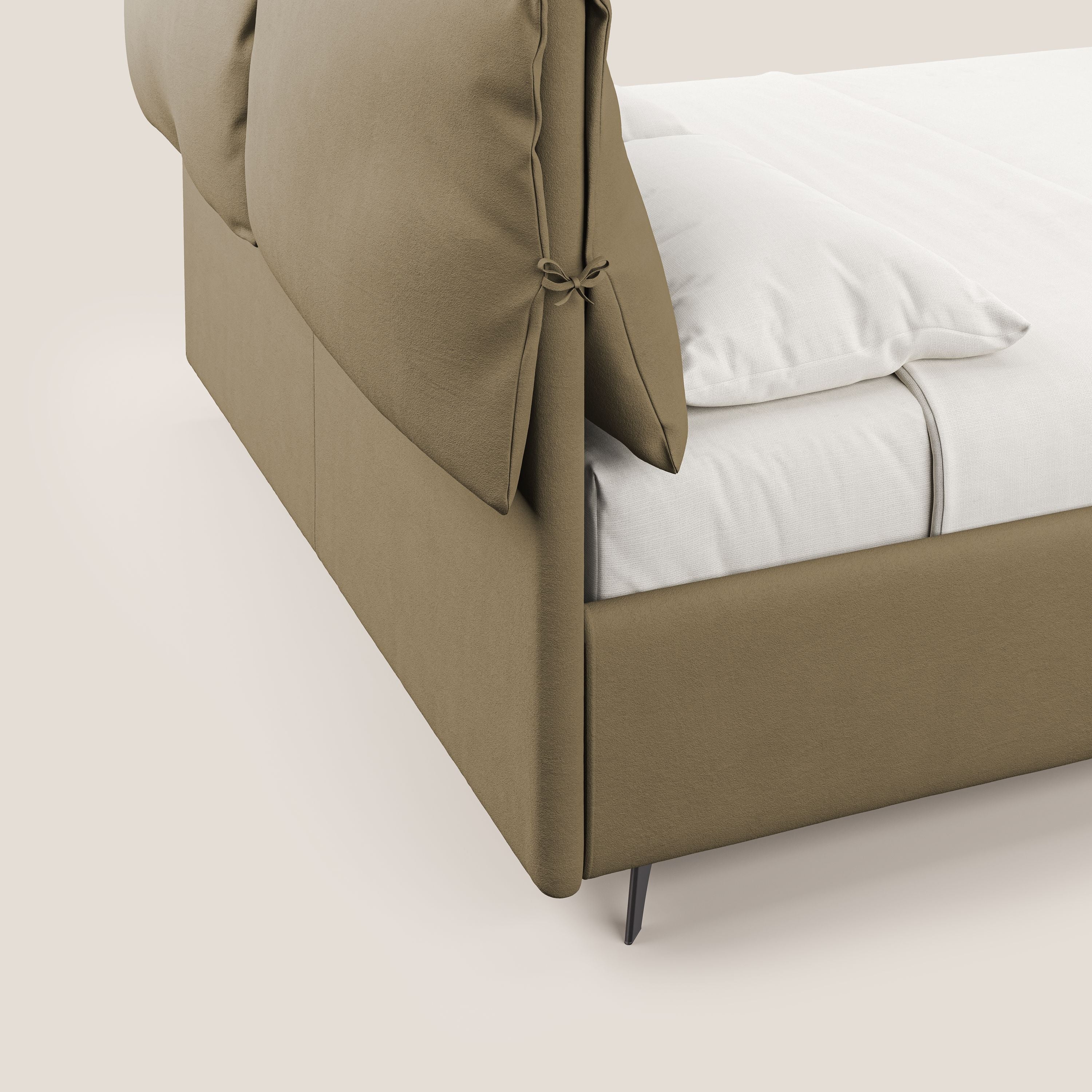 Susan lit rembourré avec coffre complètement déhoussable en microfibre détachable T11 beige - Image 4