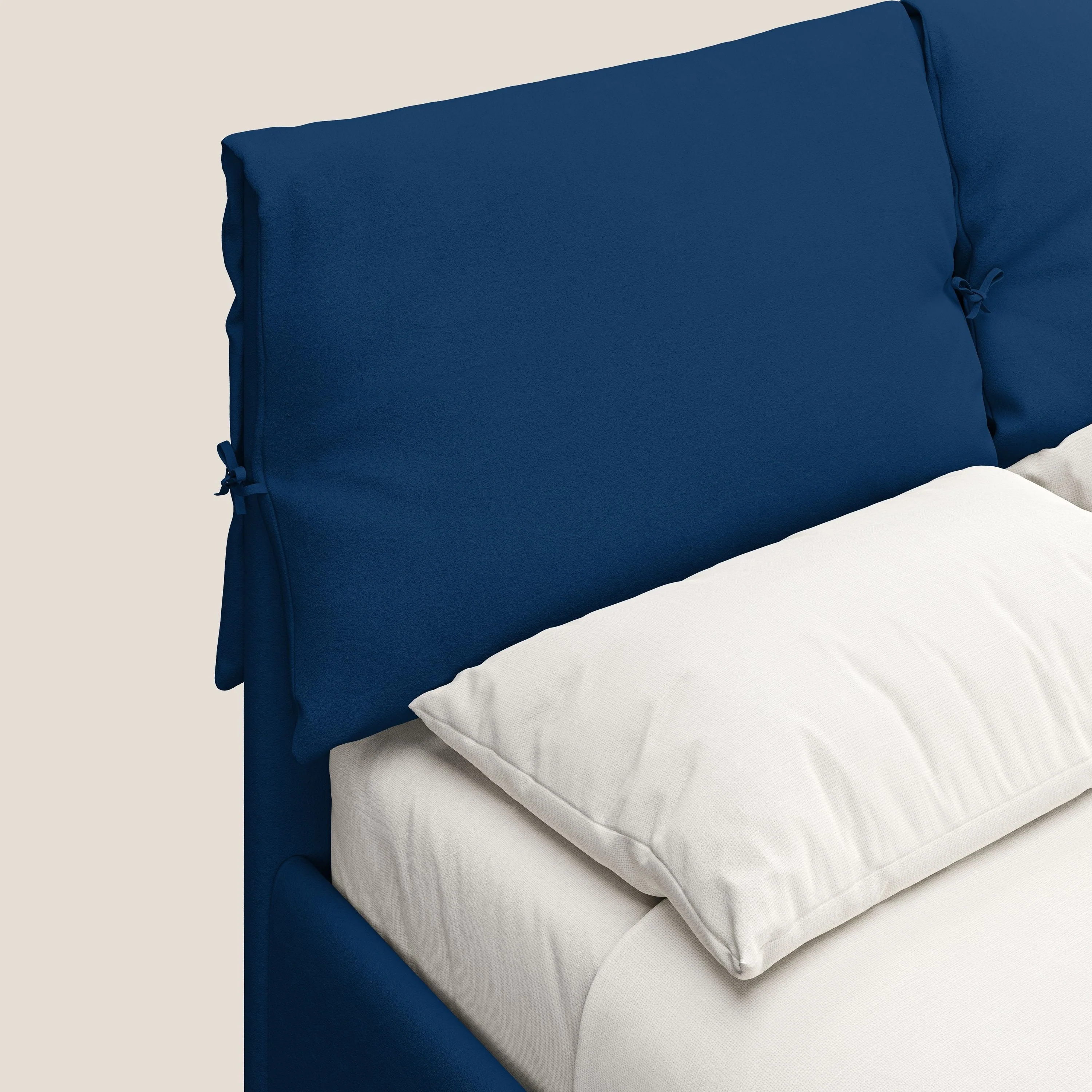 Susan lit rembourré avec coffre complètement déhoussable en microfibre détachable T11 bleu - Image 5