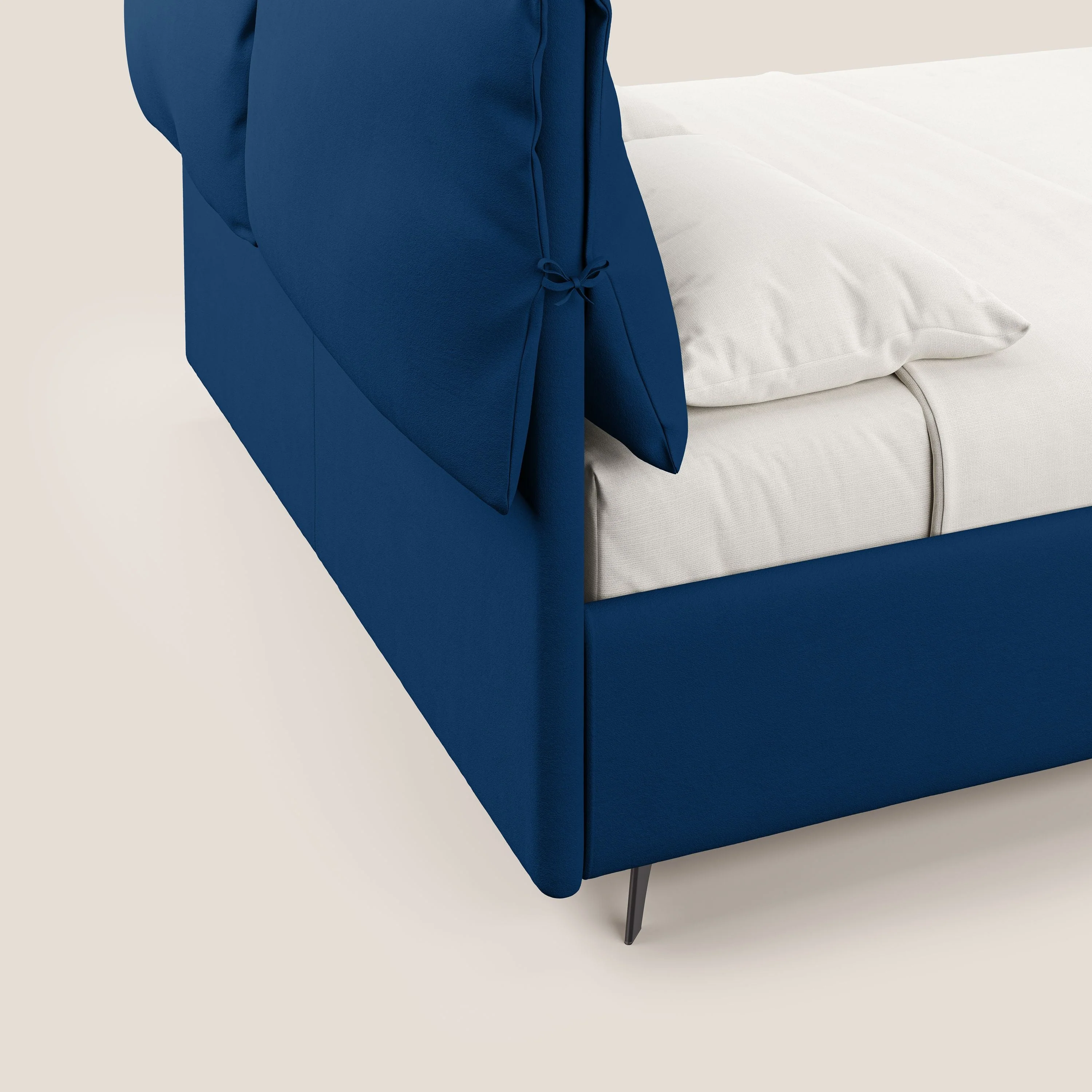 Susan lit rembourré avec coffre complètement déhoussable en microfibre détachable T11 bleu - Image 6
