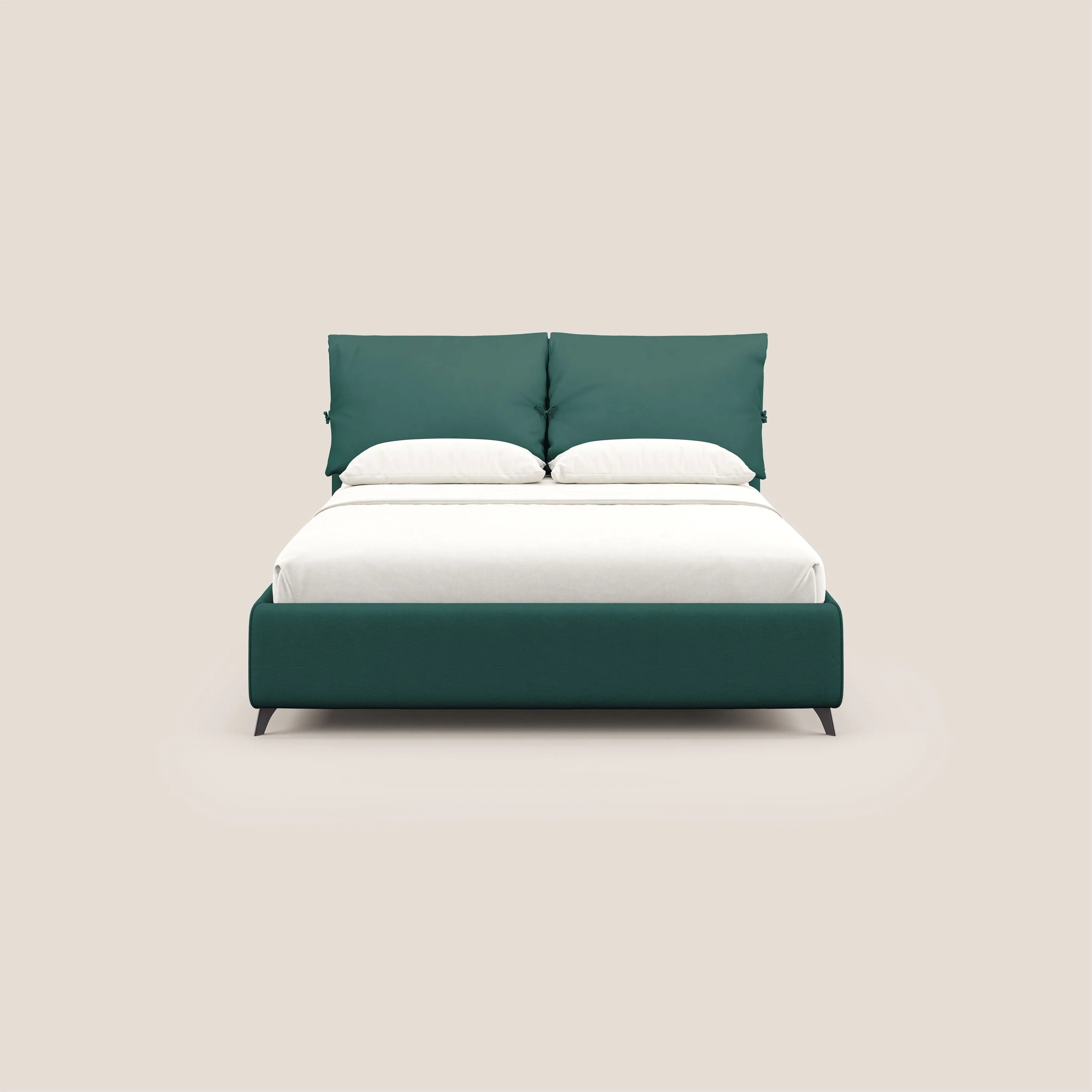 Susan lit rembourré avec coffre complètement déhoussable en microfibre détachable T11 bleu canard - Image 3