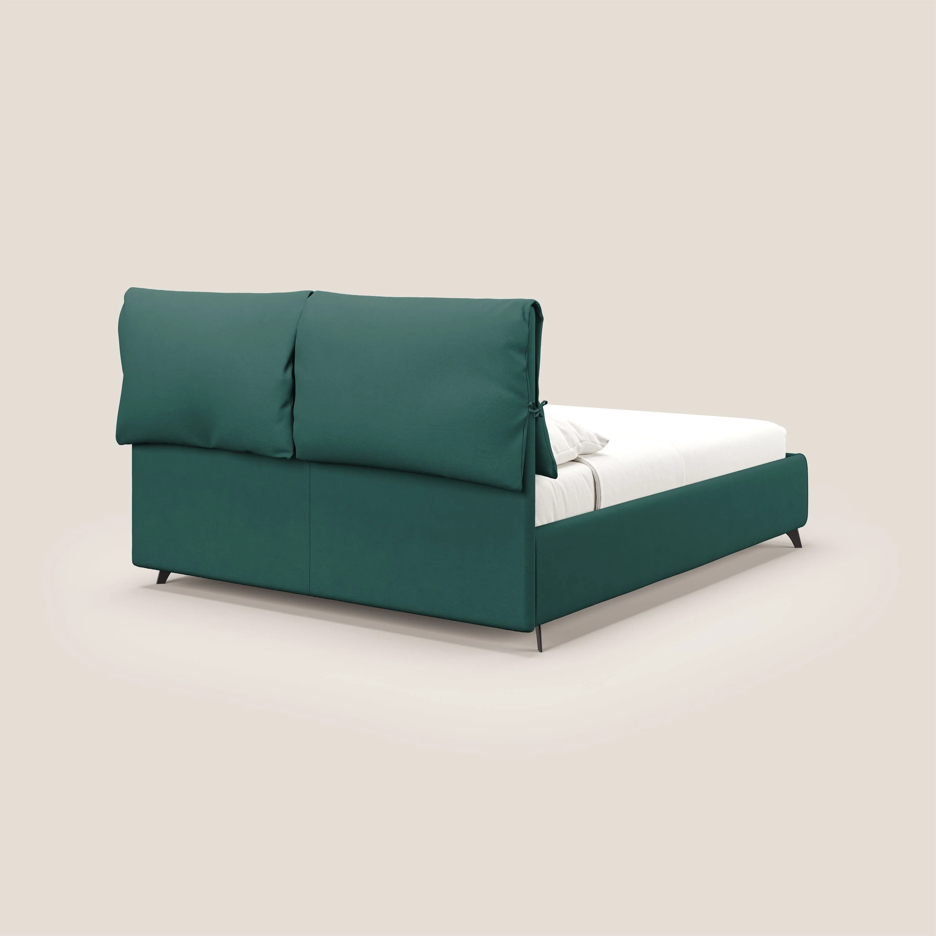 Susan lit rembourré avec coffre complètement déhoussable en microfibre détachable T11 bleu canard - Image 6