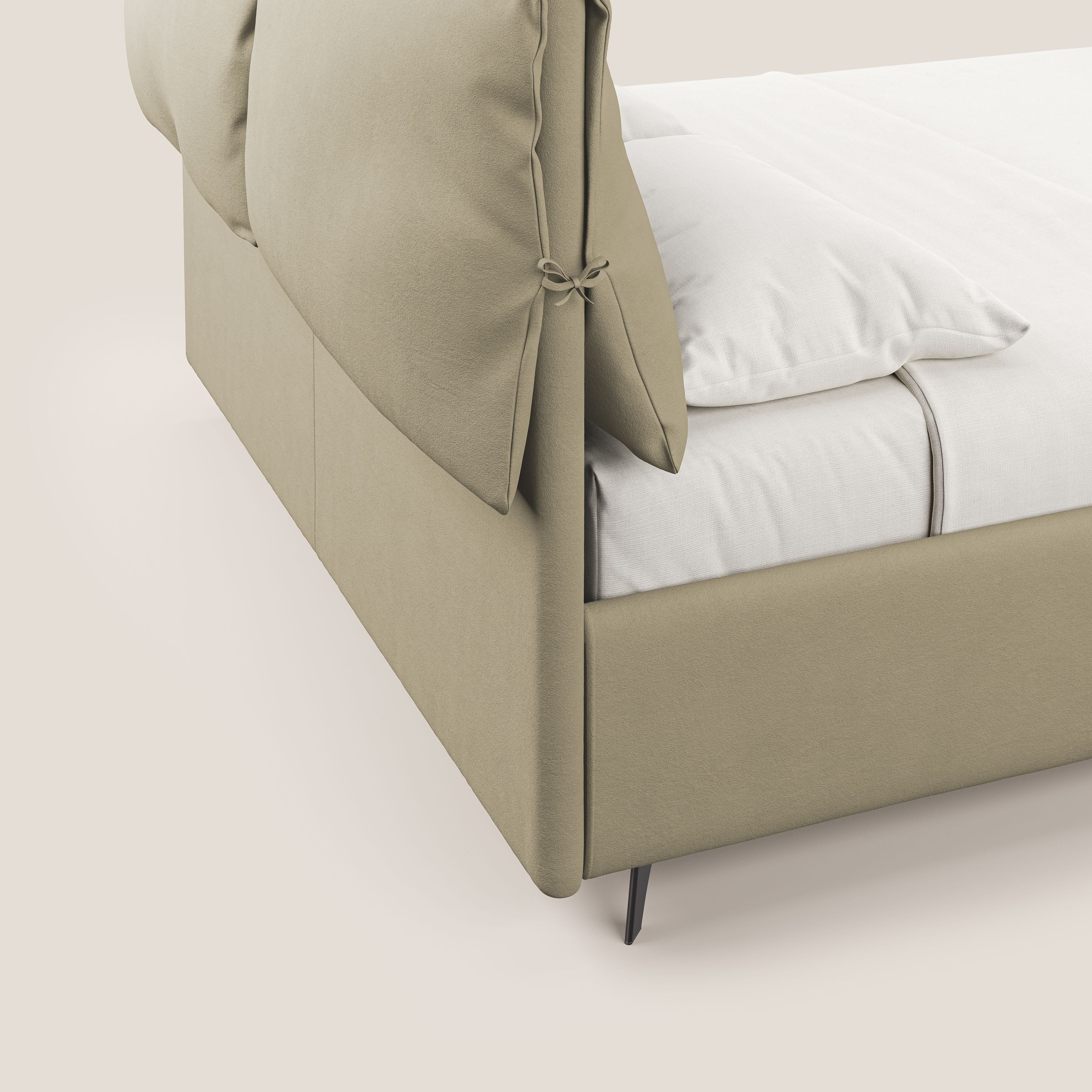 Susan lit rembourré avec coffre complètement déhoussable en microfibre détachable T11 crème - Image 8