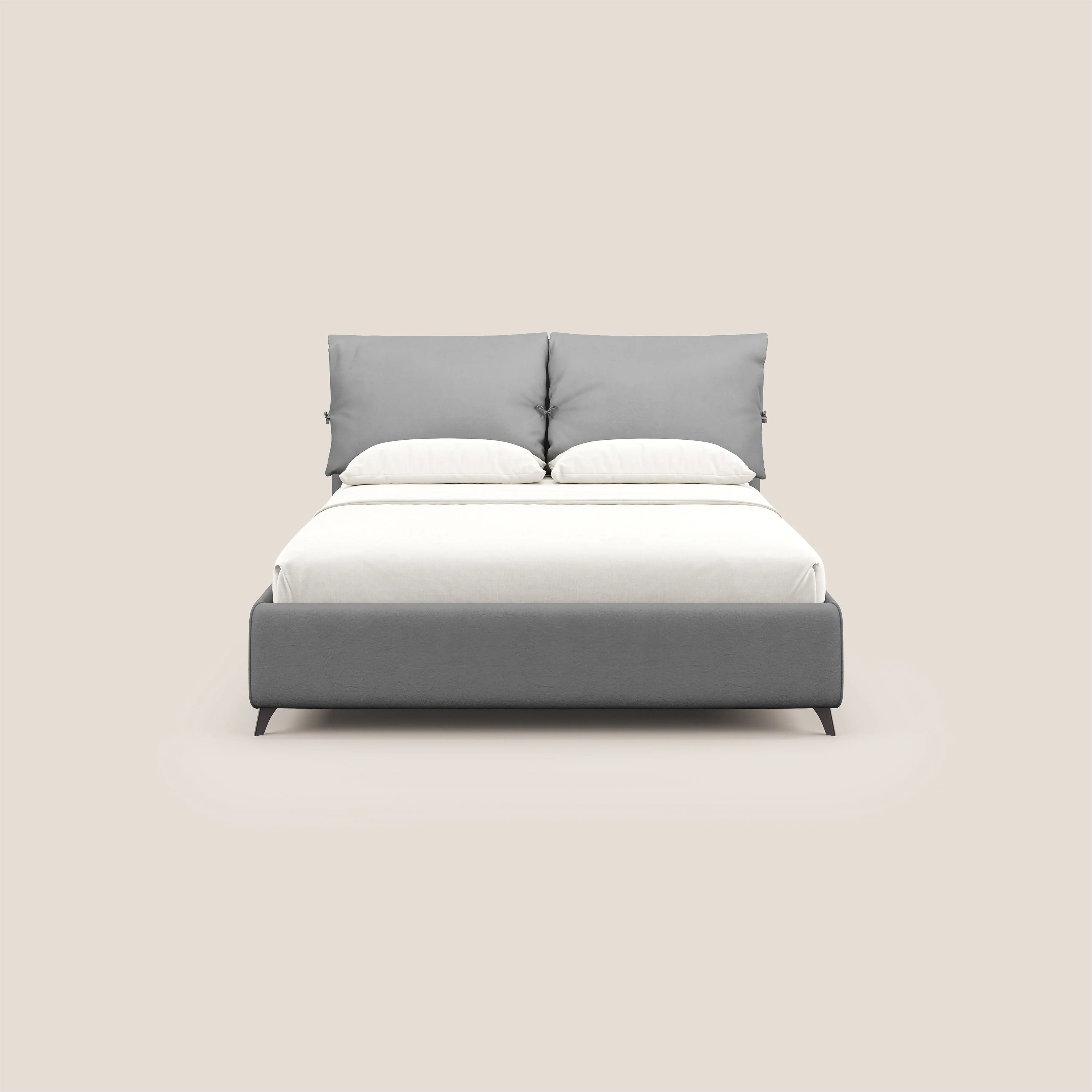 Susan lit rembourré avec coffre complètement déhoussable en microfibre détachable T11 gris - Image 3