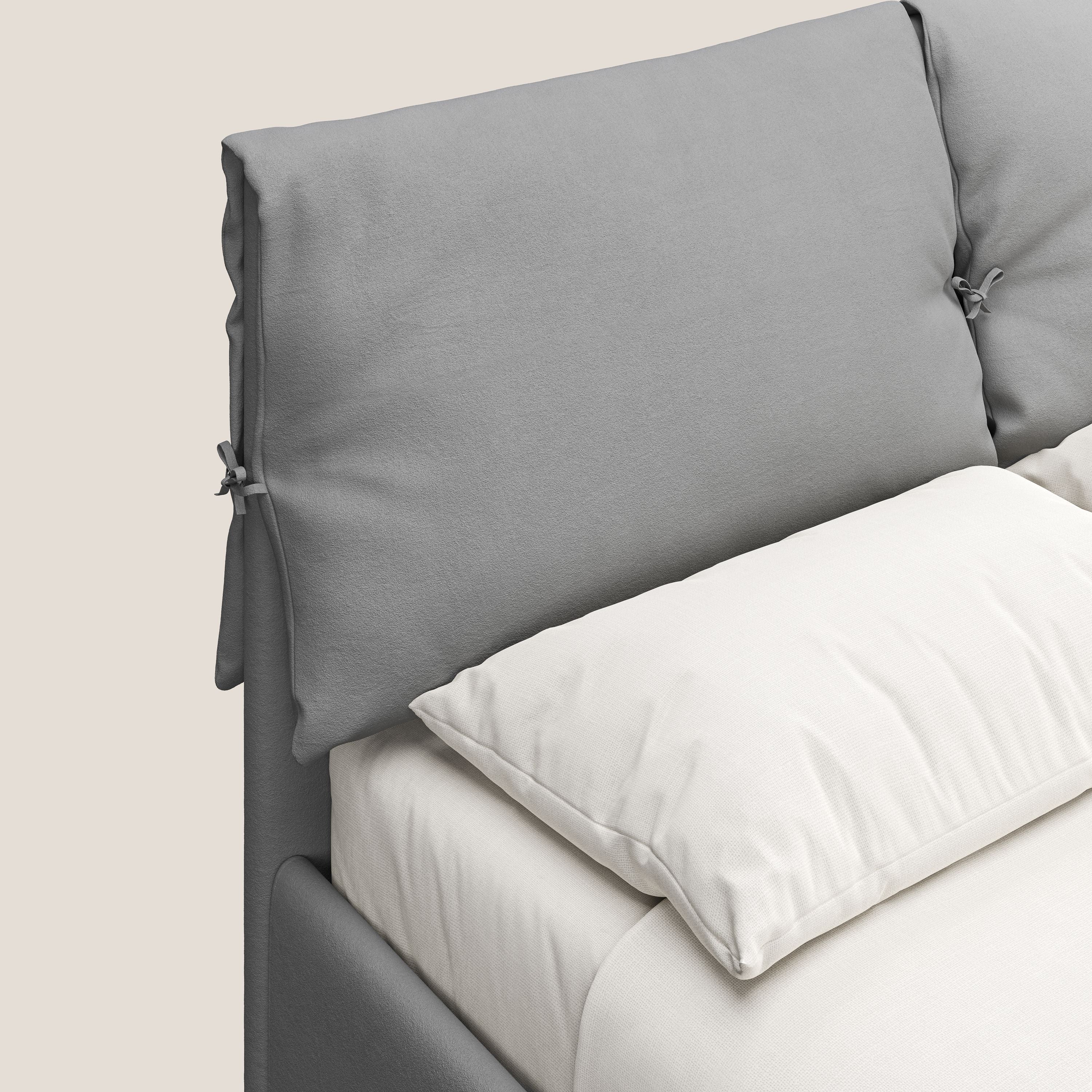 Susan lit rembourré avec coffre complètement déhoussable en microfibre détachable T11 gris - Image 5