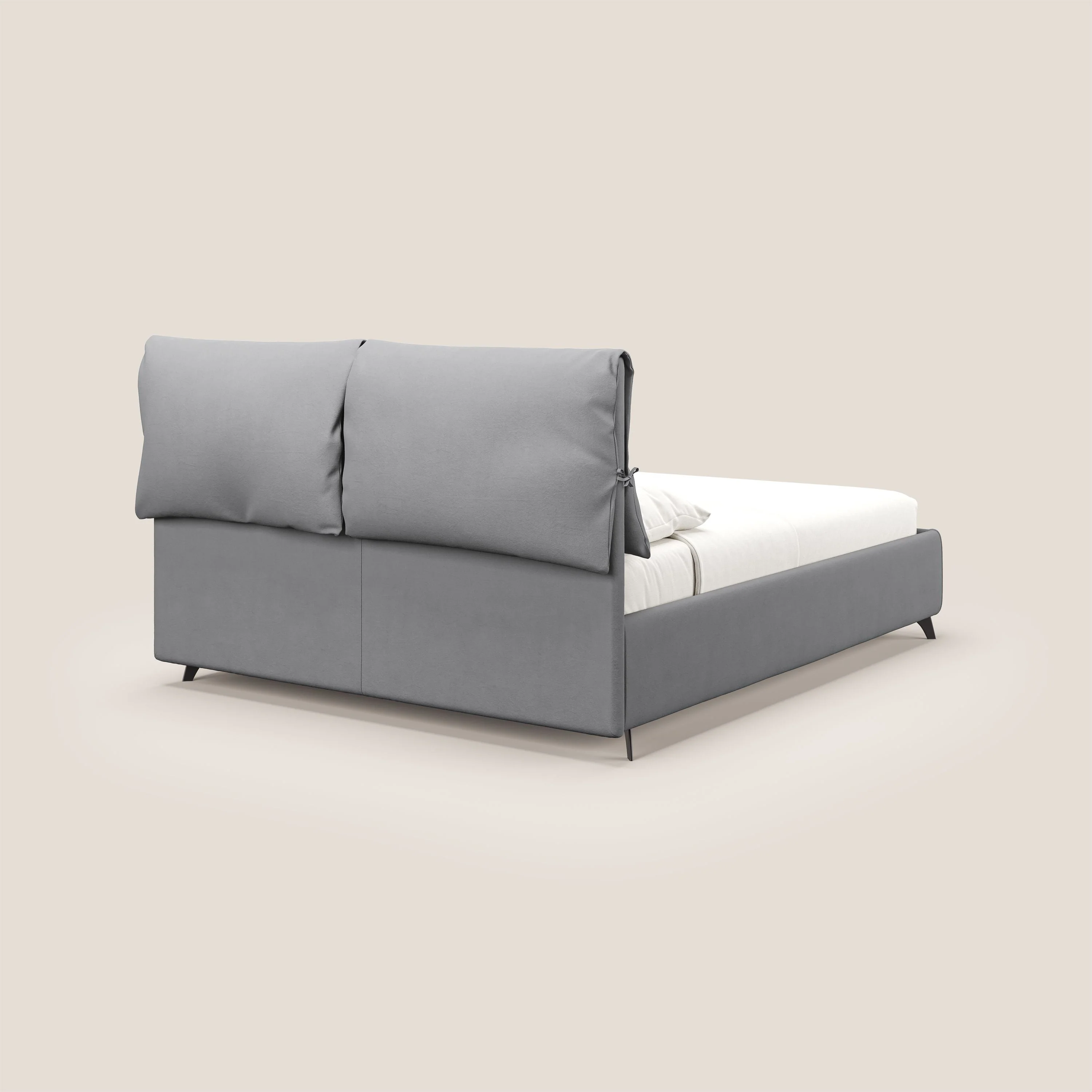 Susan lit rembourré avec coffre complètement déhoussable en microfibre détachable T11 gris - Image 7