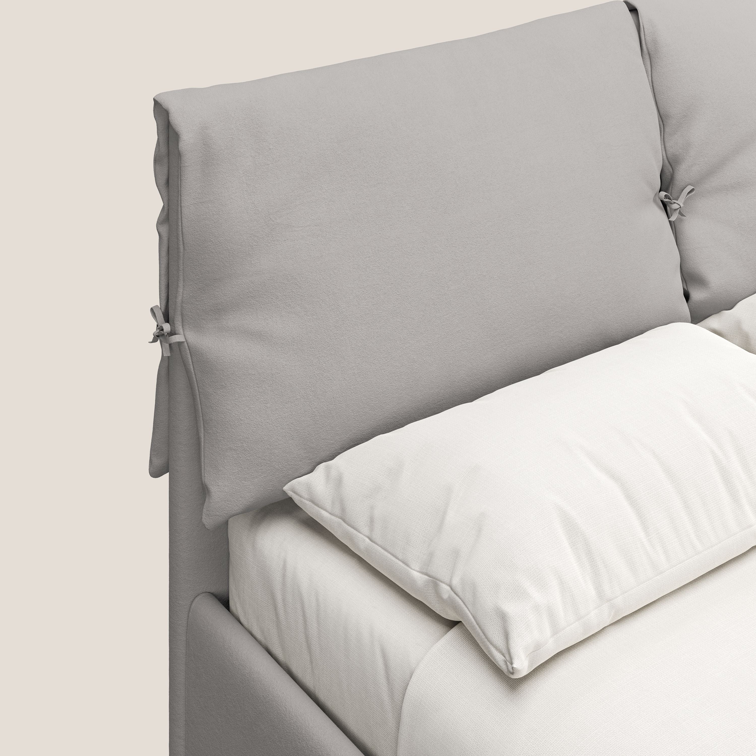 Susan lit rembourré avec coffre complètement déhoussable en microfibre détachable T11 gris clair - Image 7