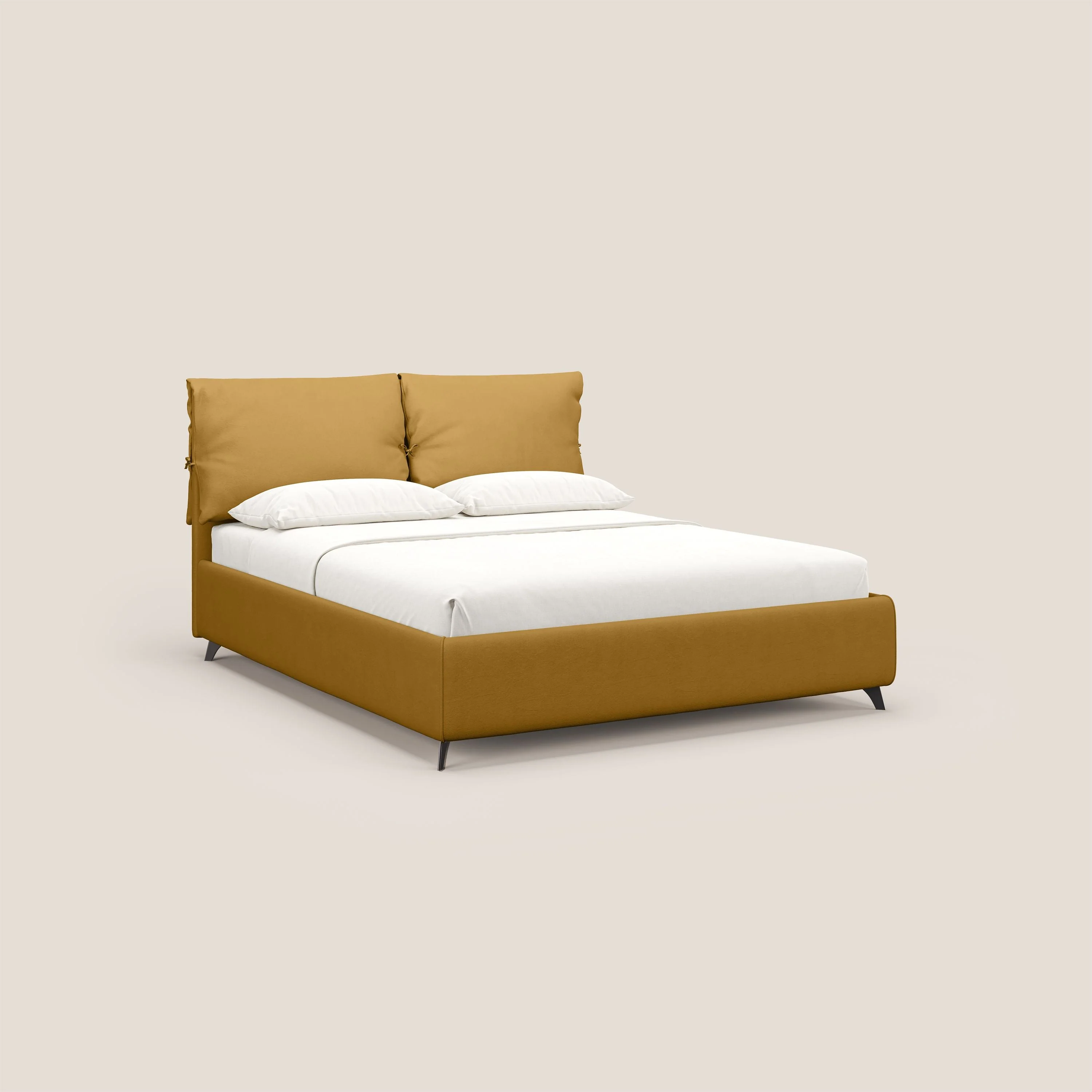 Susan lit rembourré avec coffre complètement déhoussable en microfibre détachable T11 jaune