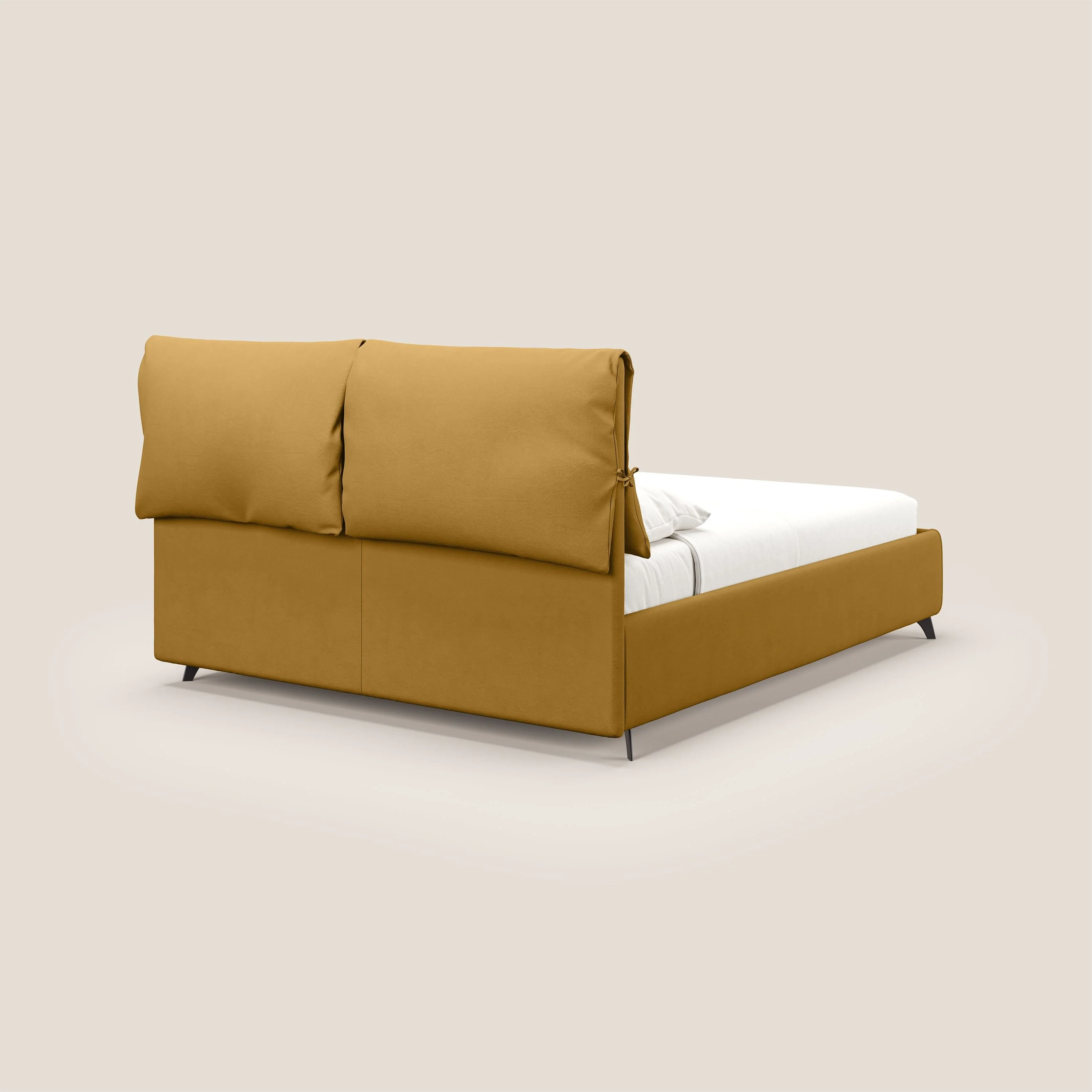 Susan lit rembourré avec coffre complètement déhoussable en microfibre détachable T11 jaune - Image 6
