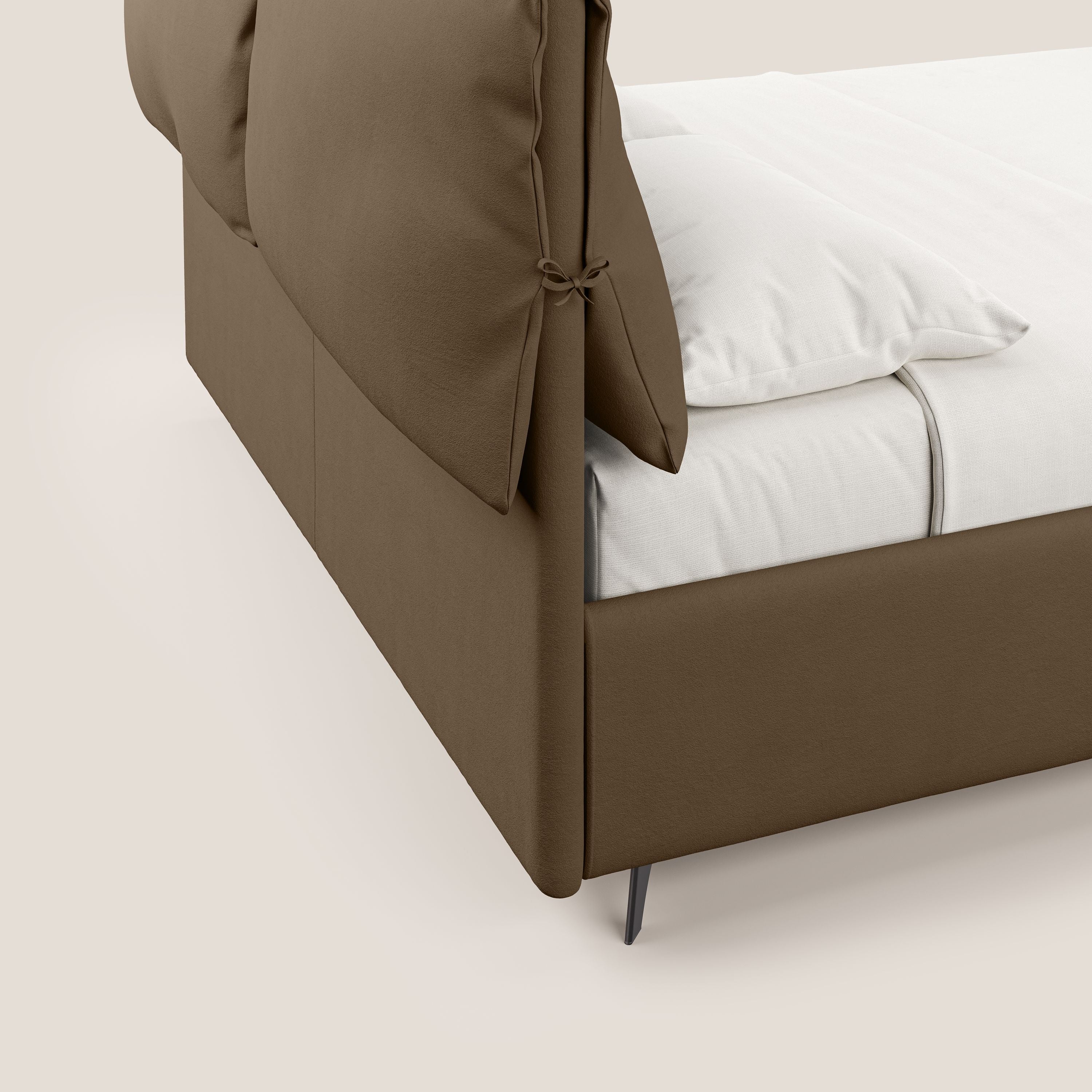 Susan lit rembourré avec coffre complètement déhoussable en microfibre détachable T11 marron - Image 4