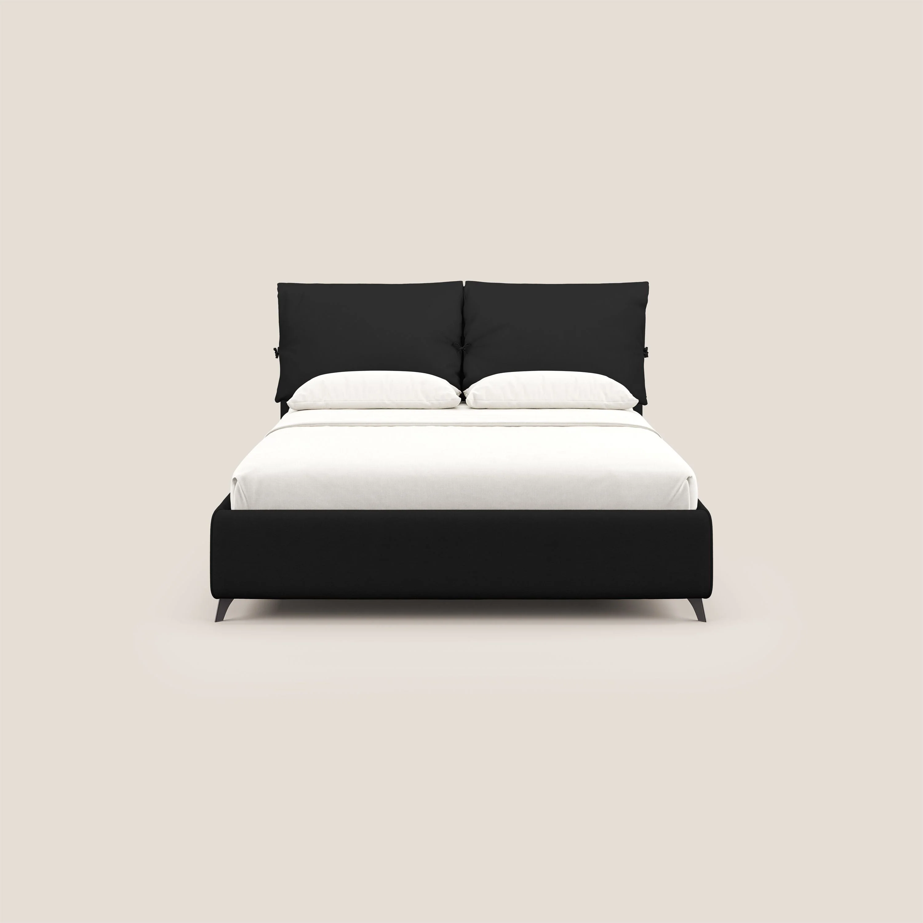 Susan lit rembourré avec coffre complètement déhoussable en microfibre détachable T11 noir - Image 3