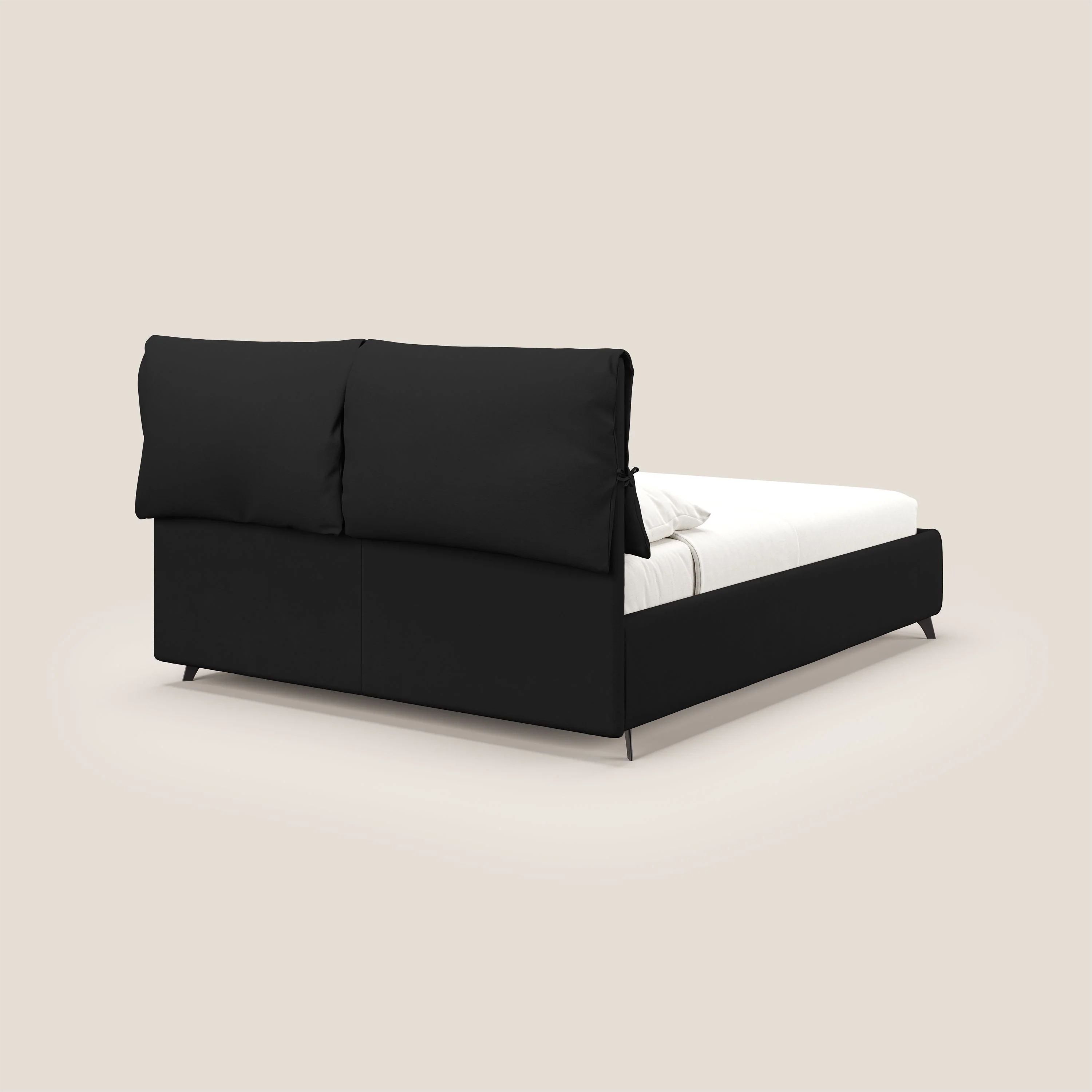 Susan lit rembourré avec coffre complètement déhoussable en microfibre détachable T11 noir - Image 6