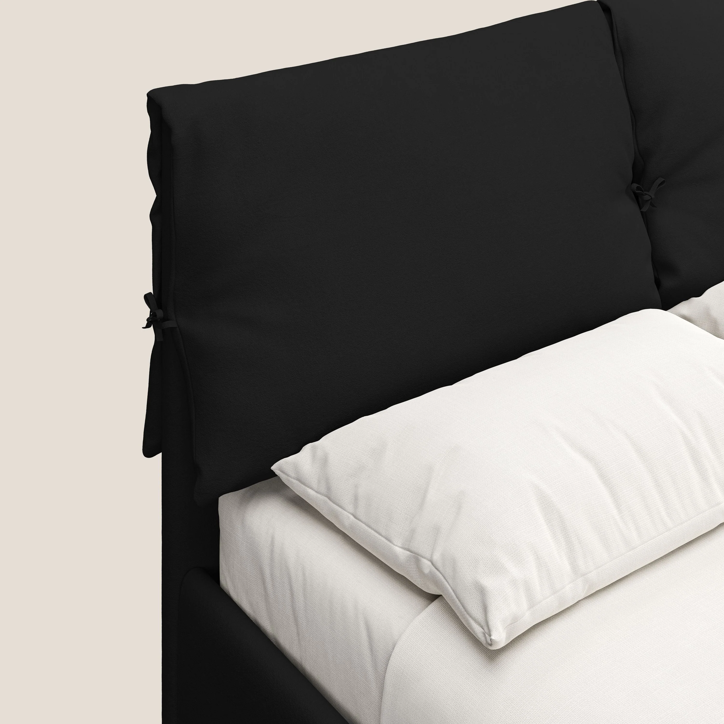 Susan lit rembourré avec coffre complètement déhoussable en microfibre détachable T11 noir - Image 7