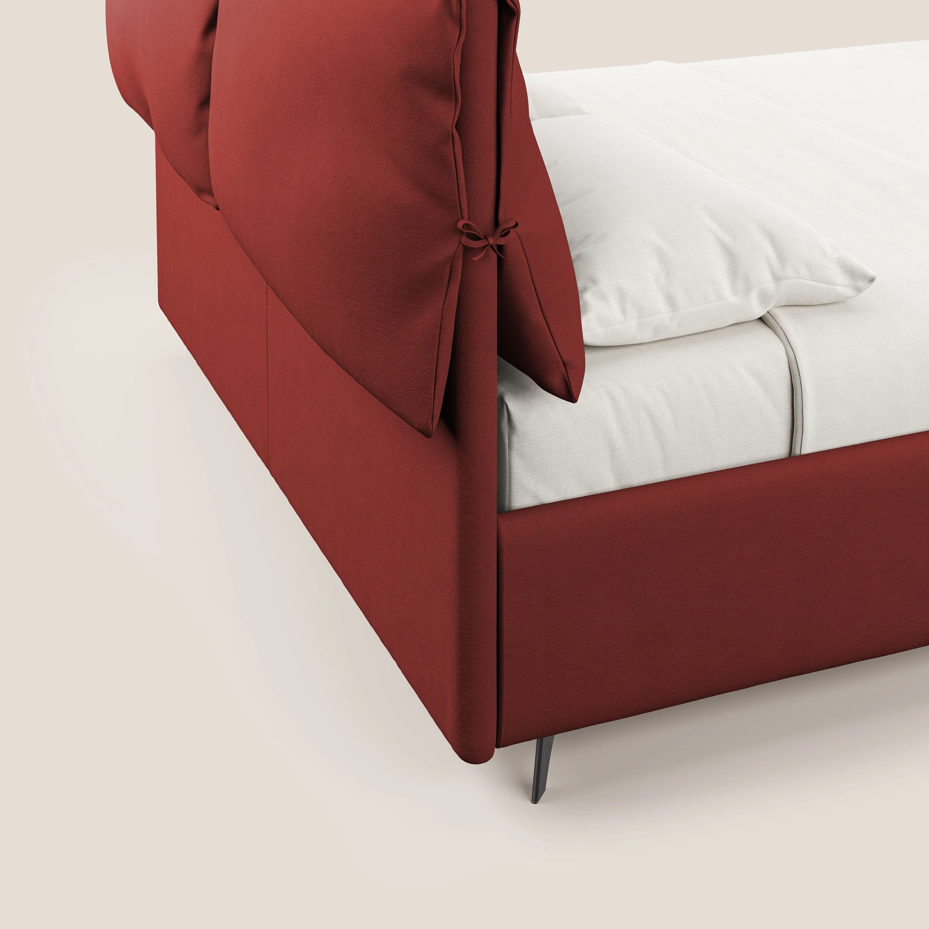 Susan lit rembourré avec coffre complètement déhoussable en microfibre détachable T11 rouge - Image 4
