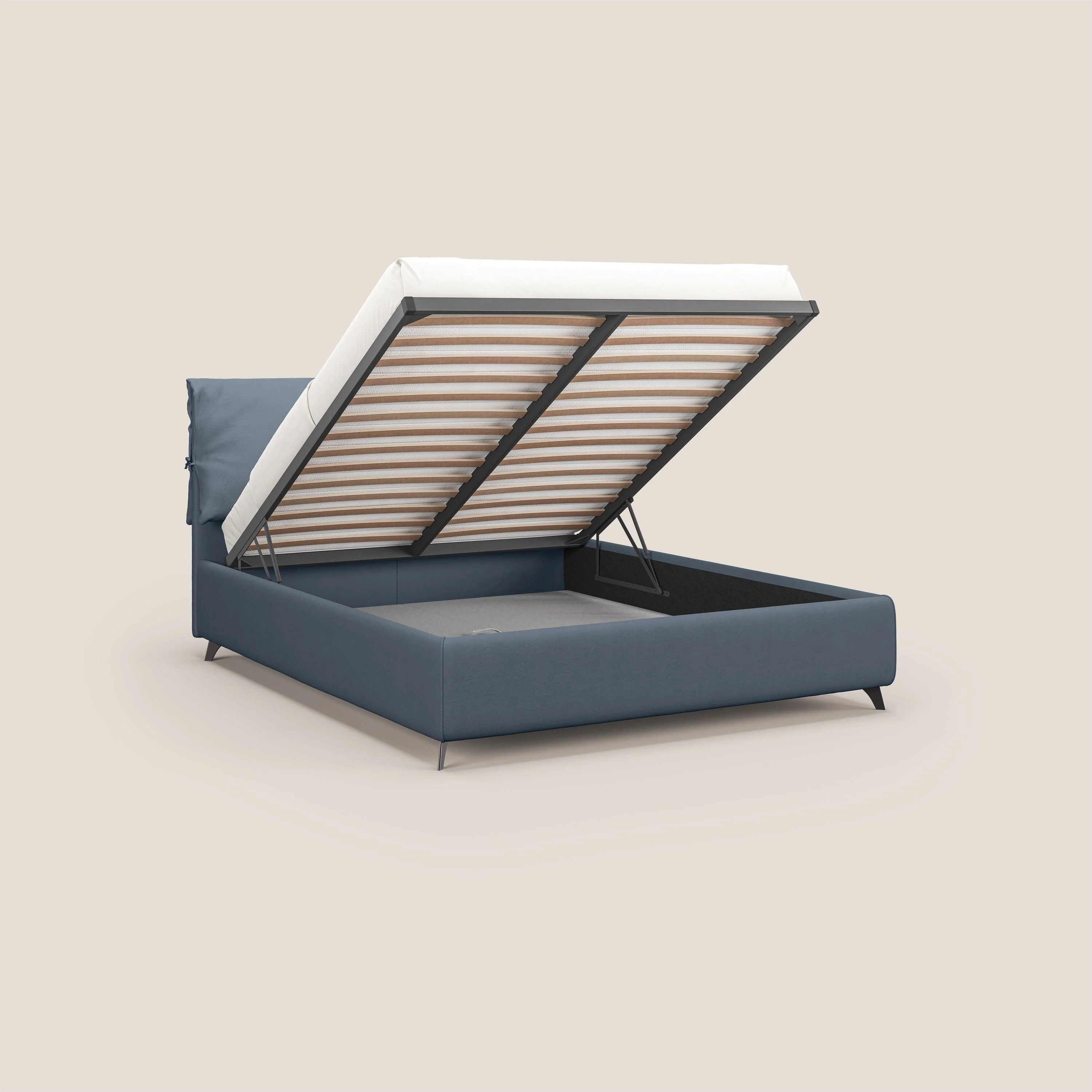 Susan lit rembourré avec coffre complètement déhoussable en microfibre détachable T11 sucre glace - Image 2