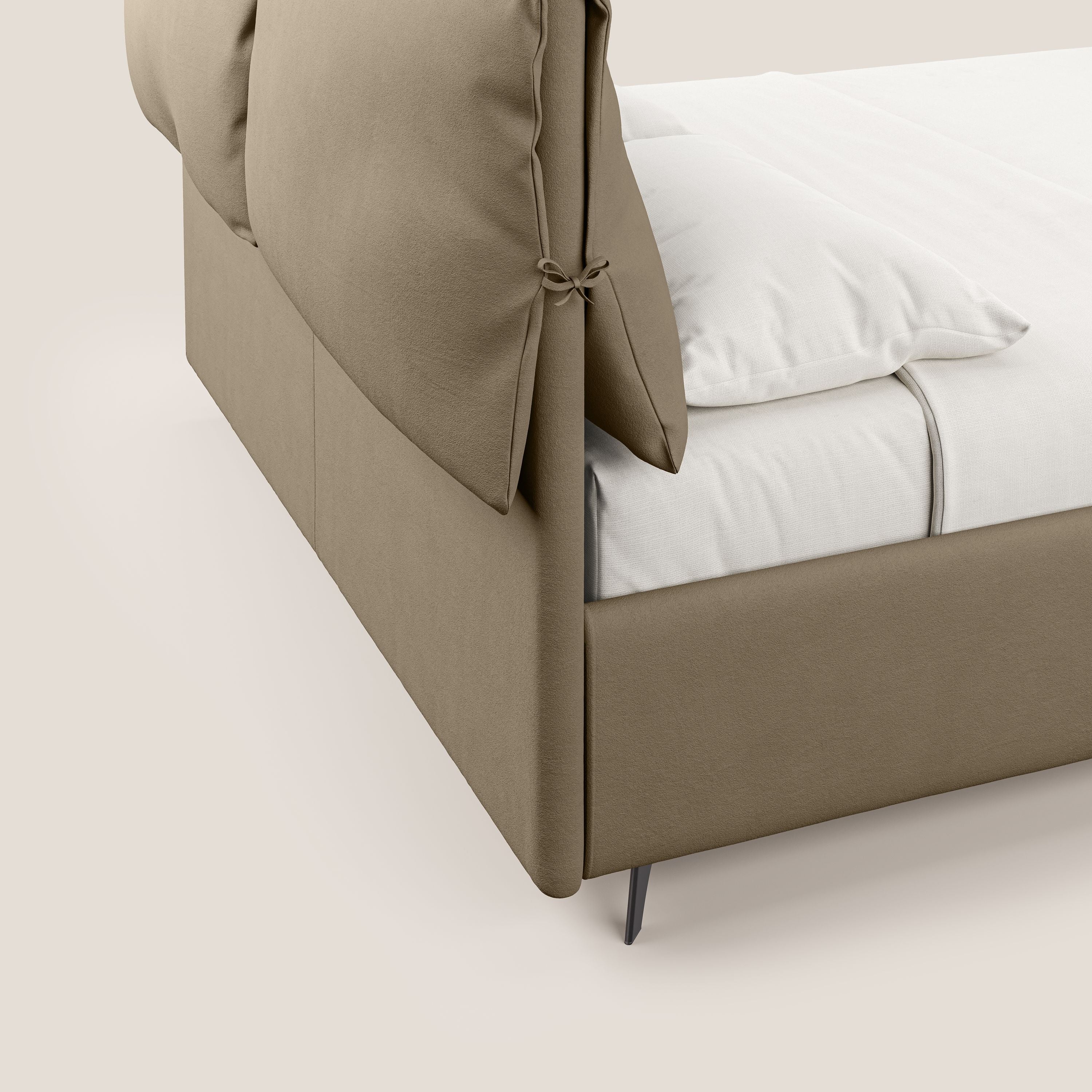 Susan lit rembourré avec coffre complètement déhoussable en microfibre détachable T11 Taupe tortora - Image 4