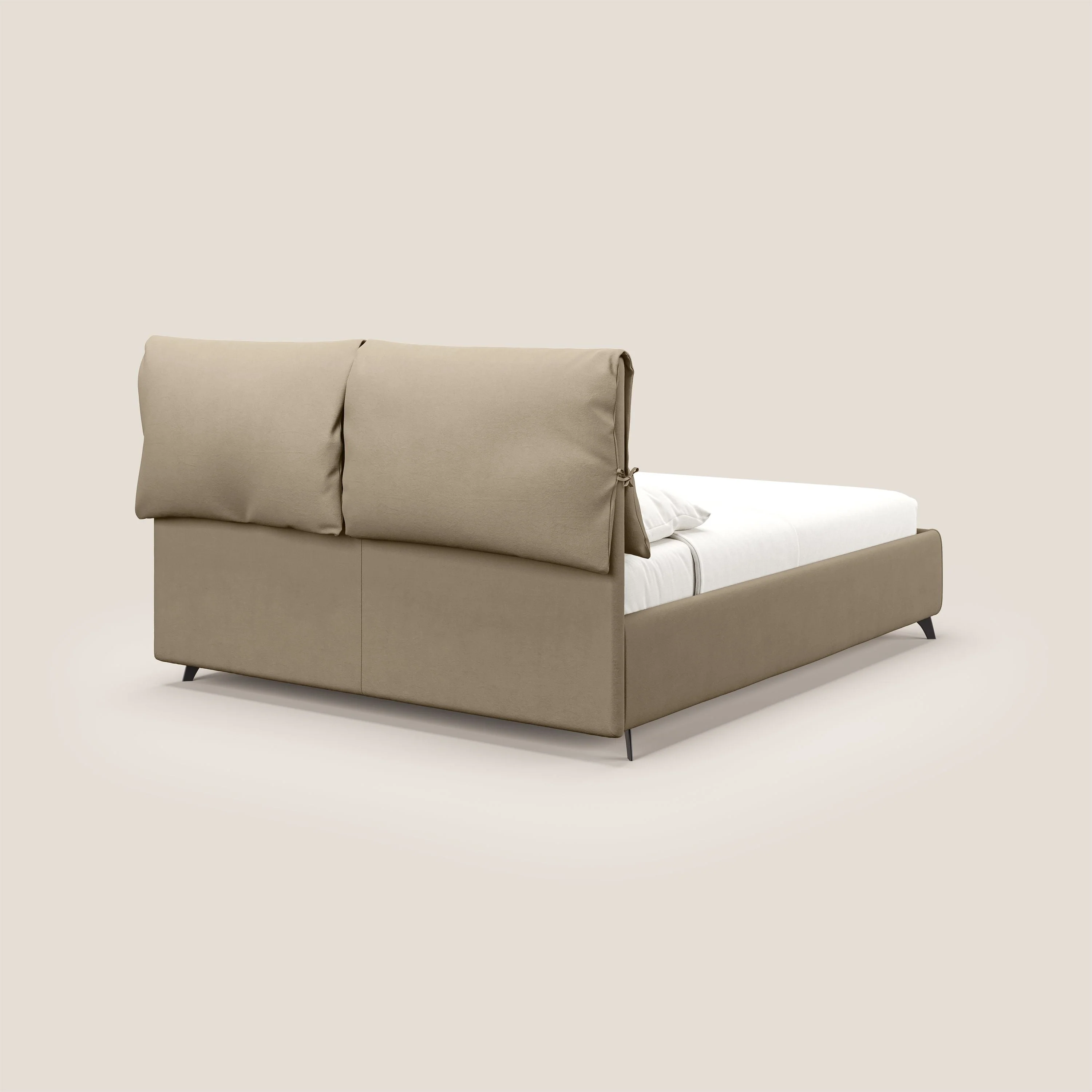 Susan lit rembourré avec coffre complètement déhoussable en microfibre détachable T11 Taupe tortora - Image 6