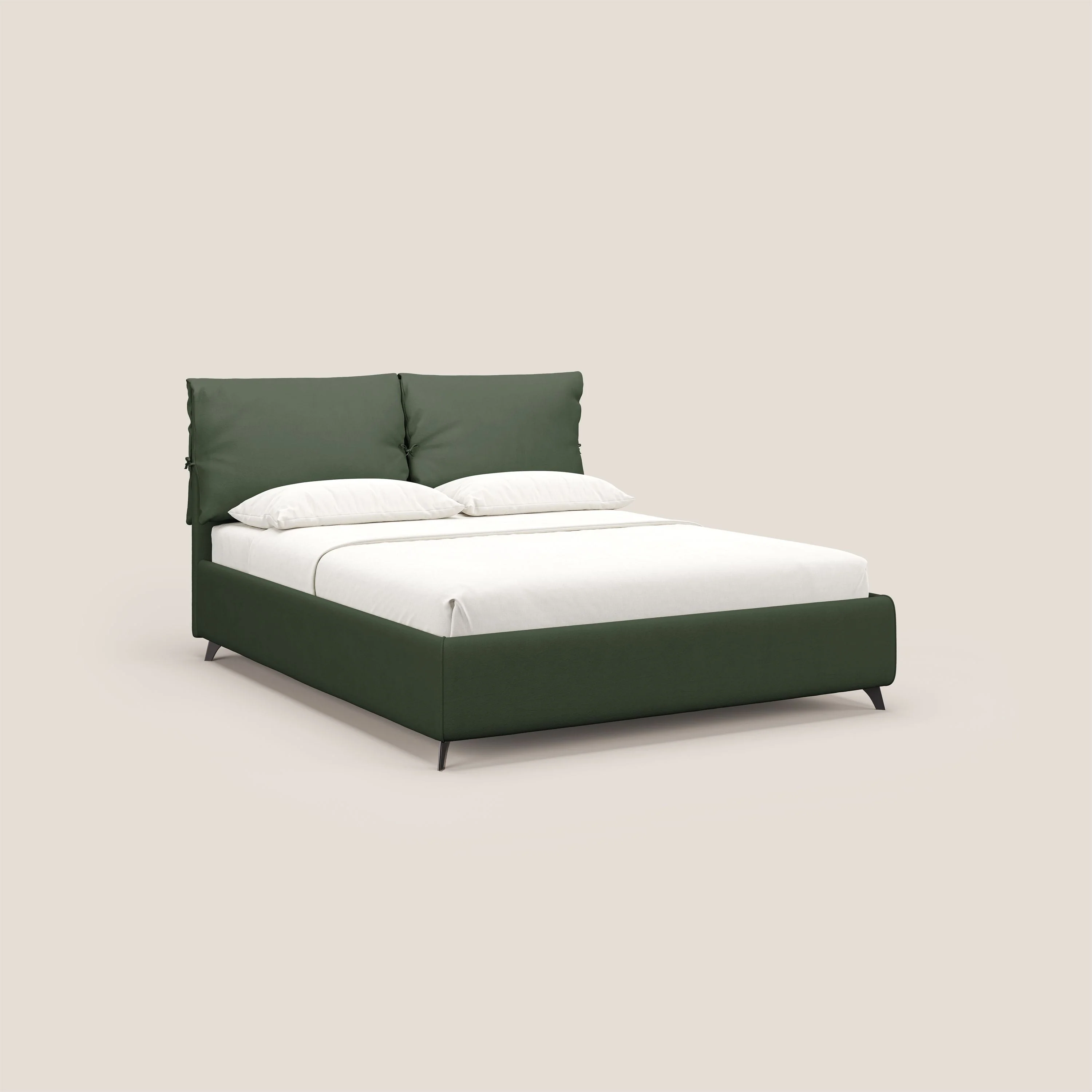Susan lit rembourré avec coffre complètement déhoussable en microfibre détachable T11 vert