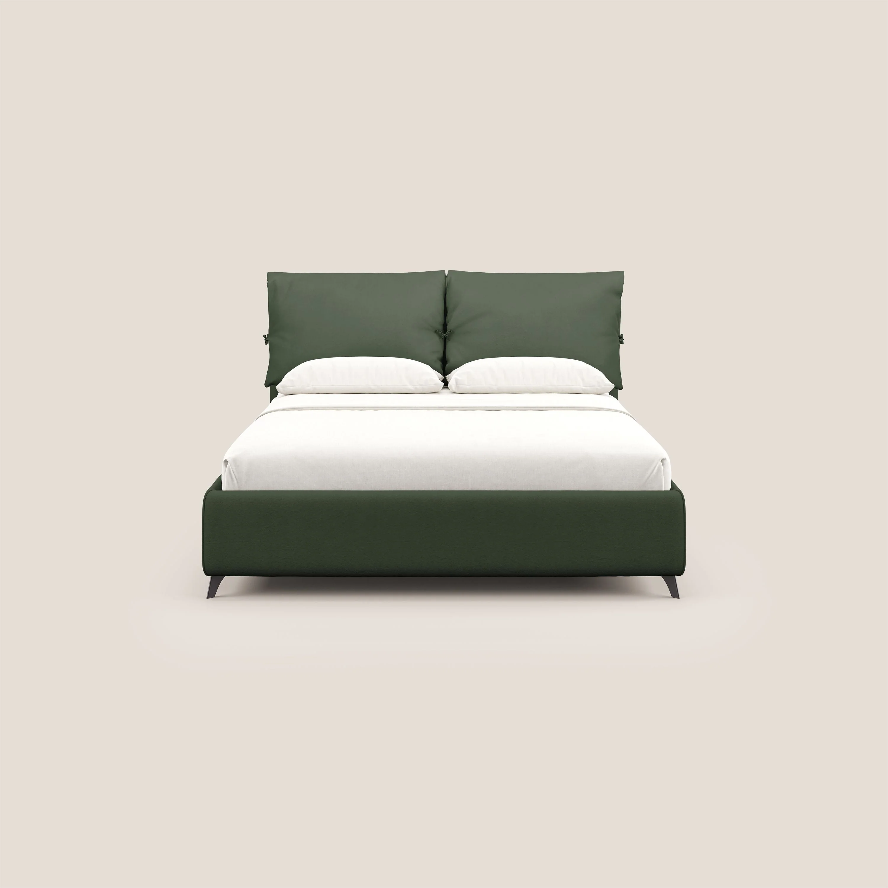 Susan lit rembourré avec coffre complètement déhoussable en microfibre détachable T11 vert - Image 3