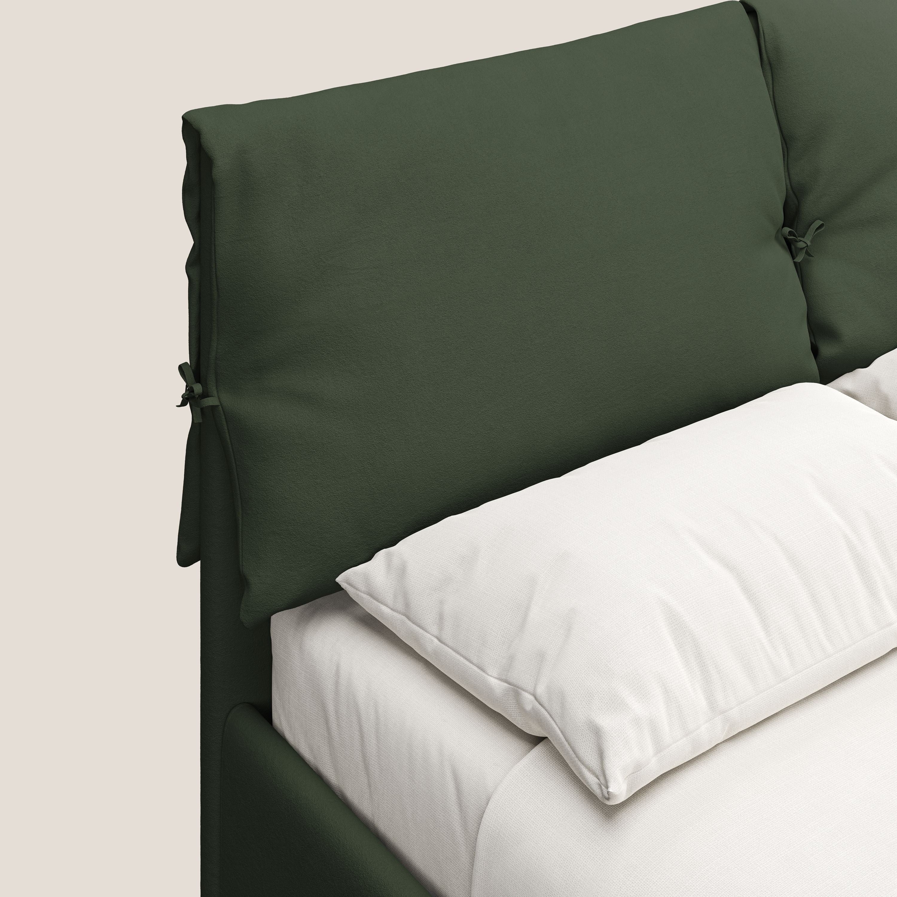 Susan lit rembourré avec coffre complètement déhoussable en microfibre détachable T11 vert - Image 7