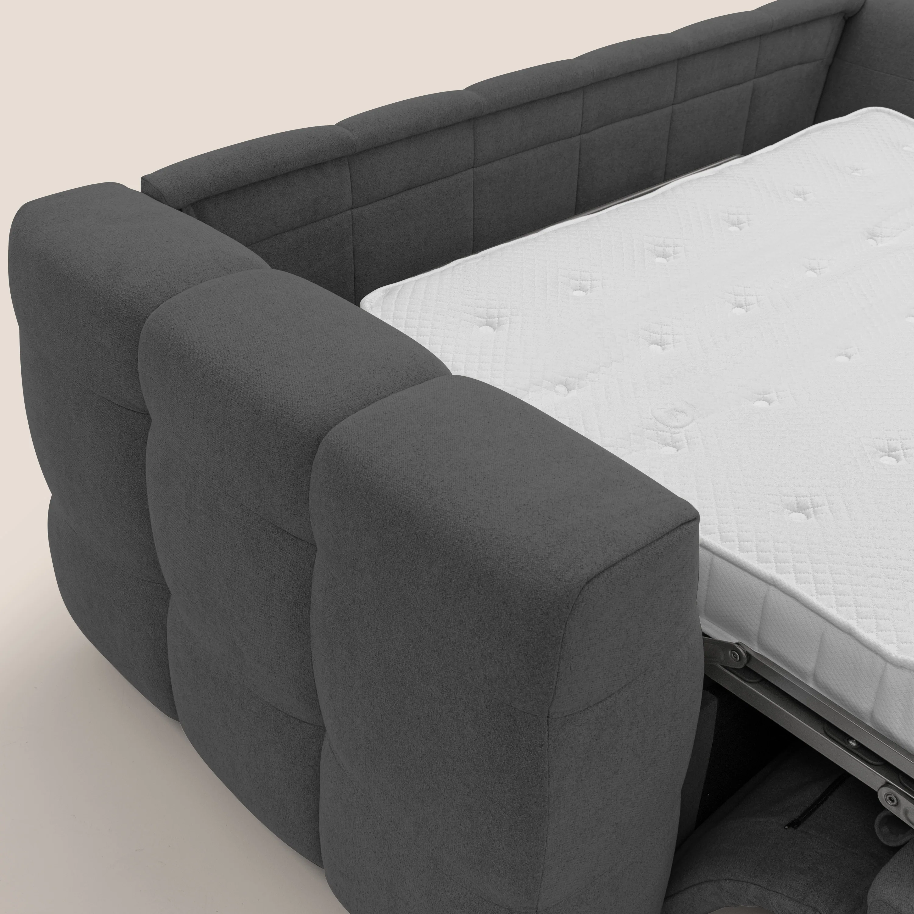 Tender Canapé convertible avec matelas H14 cm en bouclette imperméable T07 anthracite - Image 12