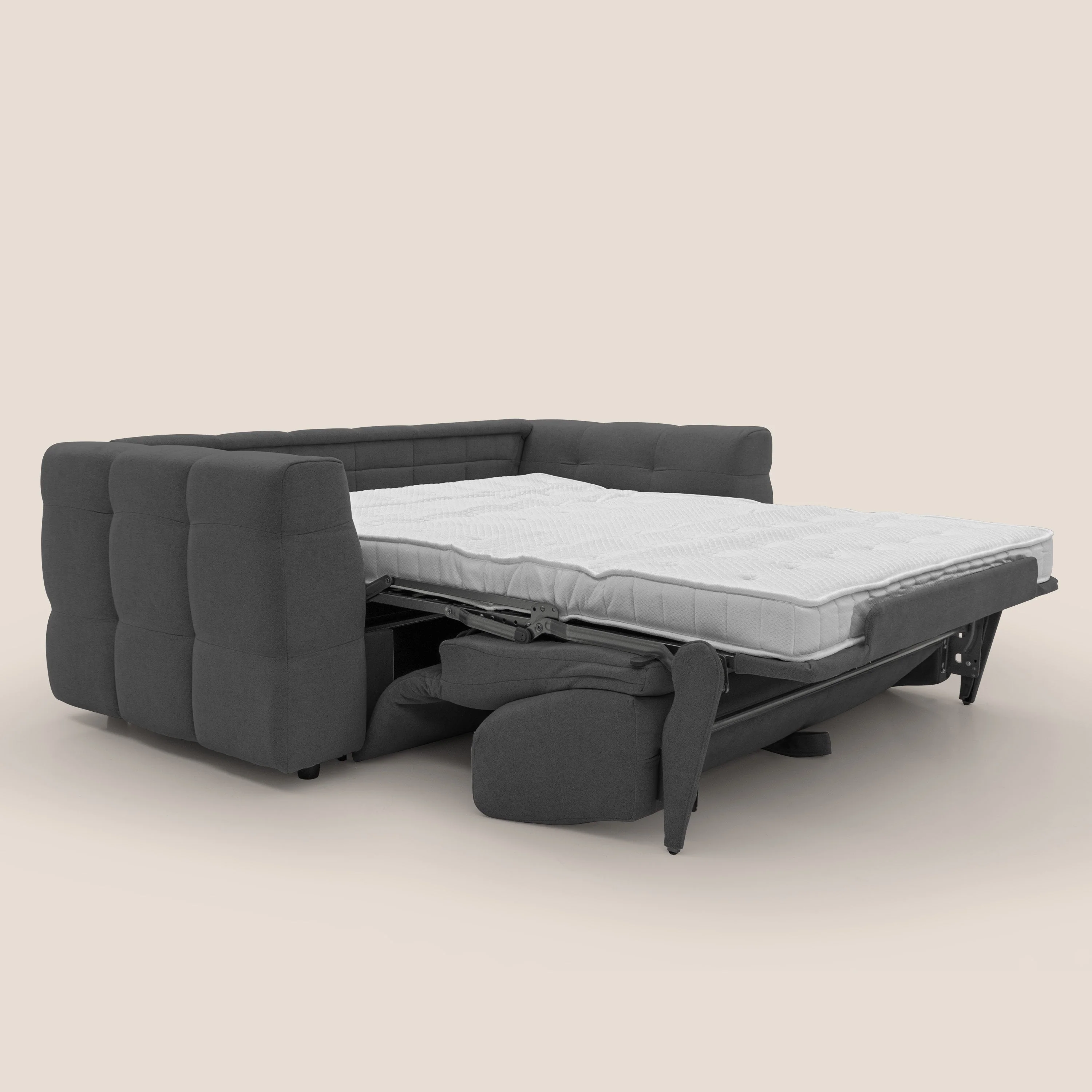 Tender Canapé convertible avec matelas H14 cm en bouclette imperméable T07 anthracite - Image 2