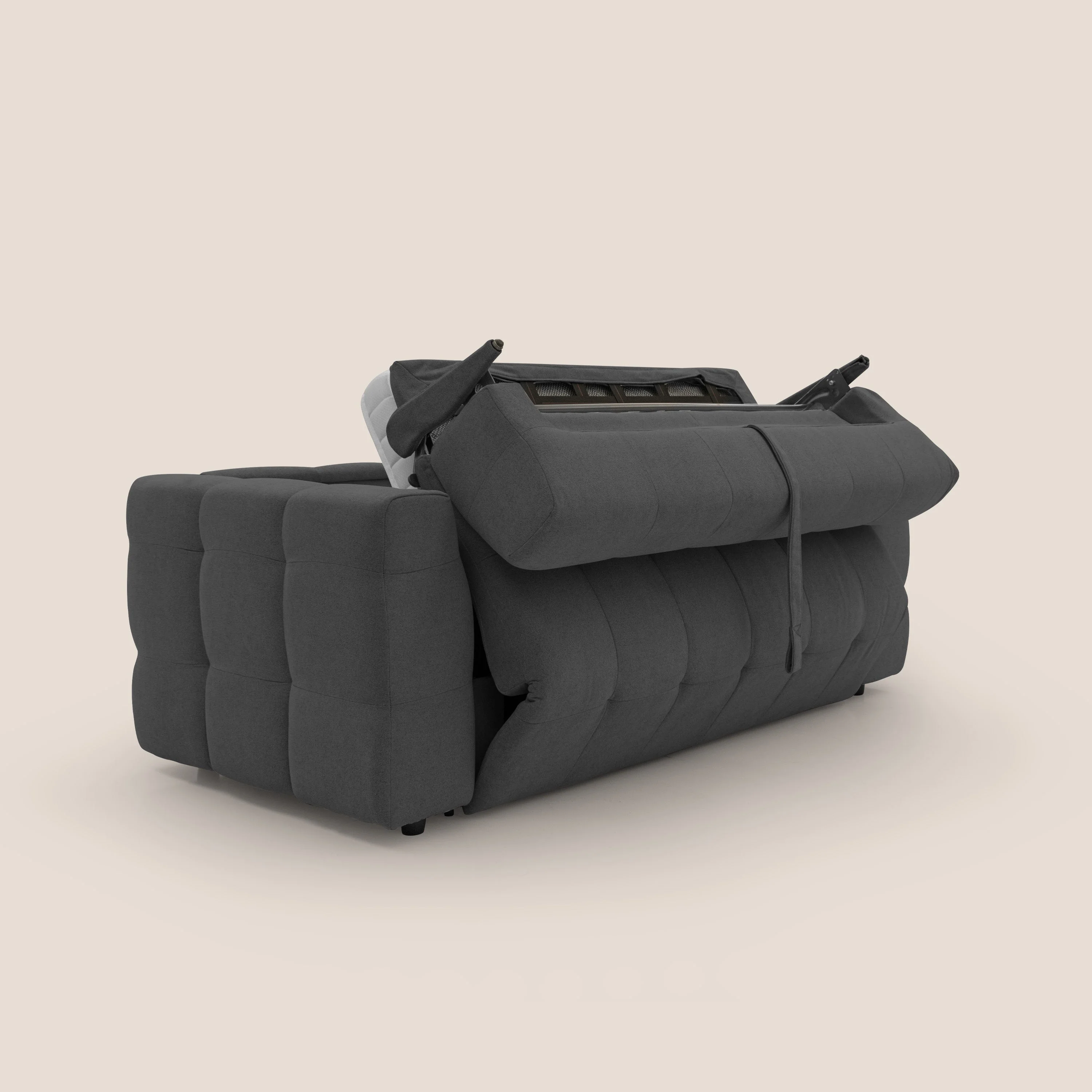 Tender Canapé convertible avec matelas H14 cm en bouclette imperméable T07 anthracite - Image 3
