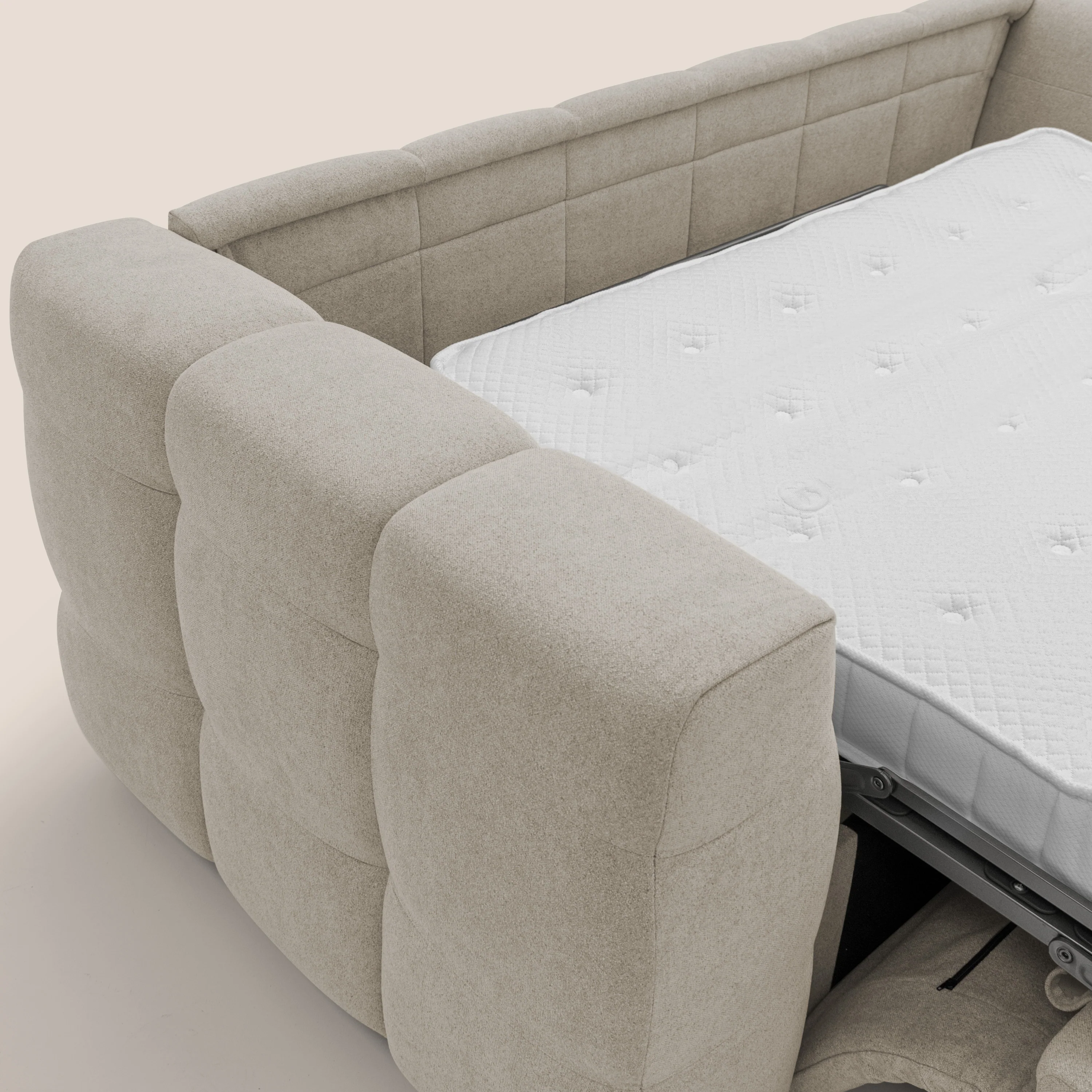 Tender Canapé convertible avec matelas H14 cm en bouclette imperméable T07 beige - Image 12