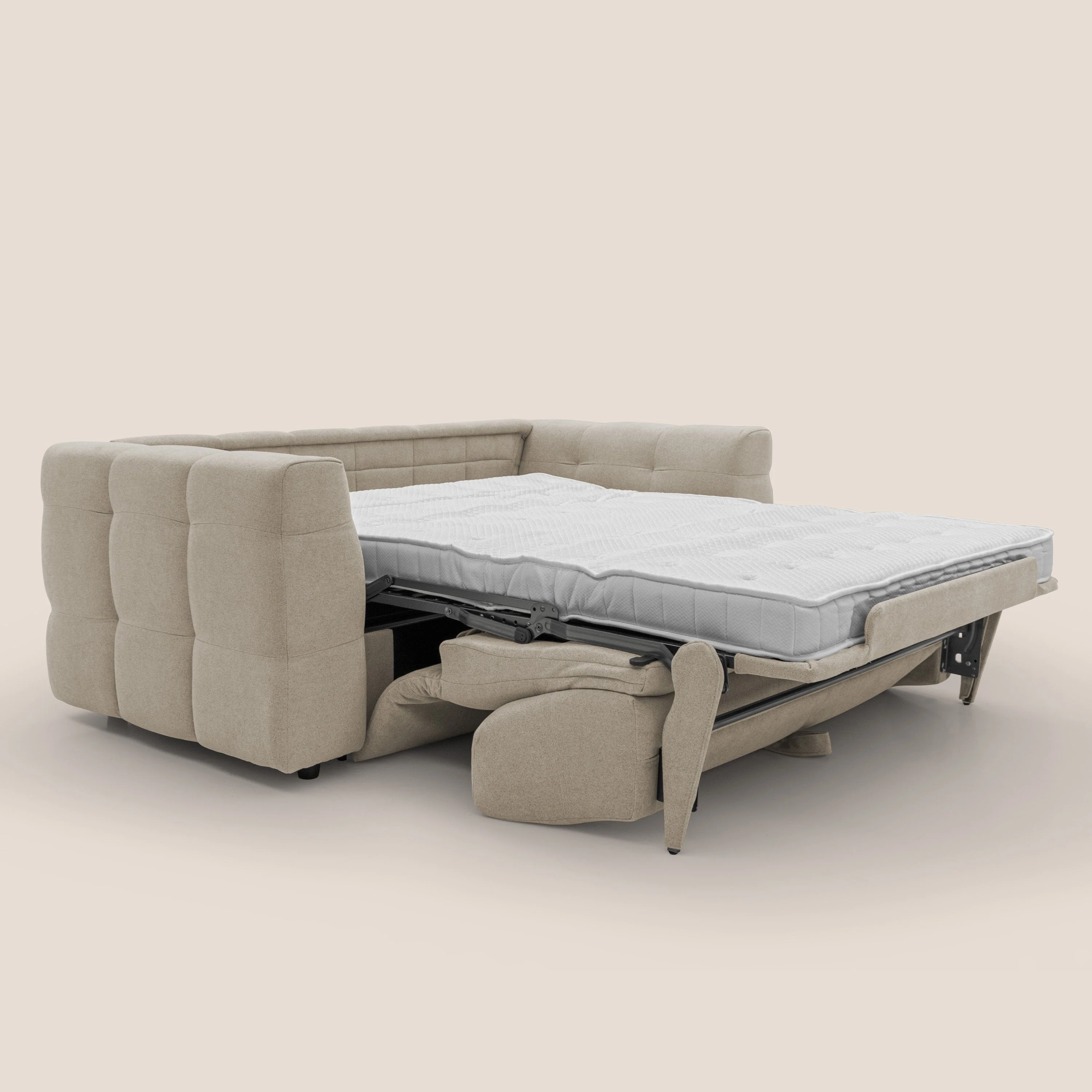 Tender Canapé convertible avec matelas H14 cm en bouclette imperméable T07 beige - Image 2