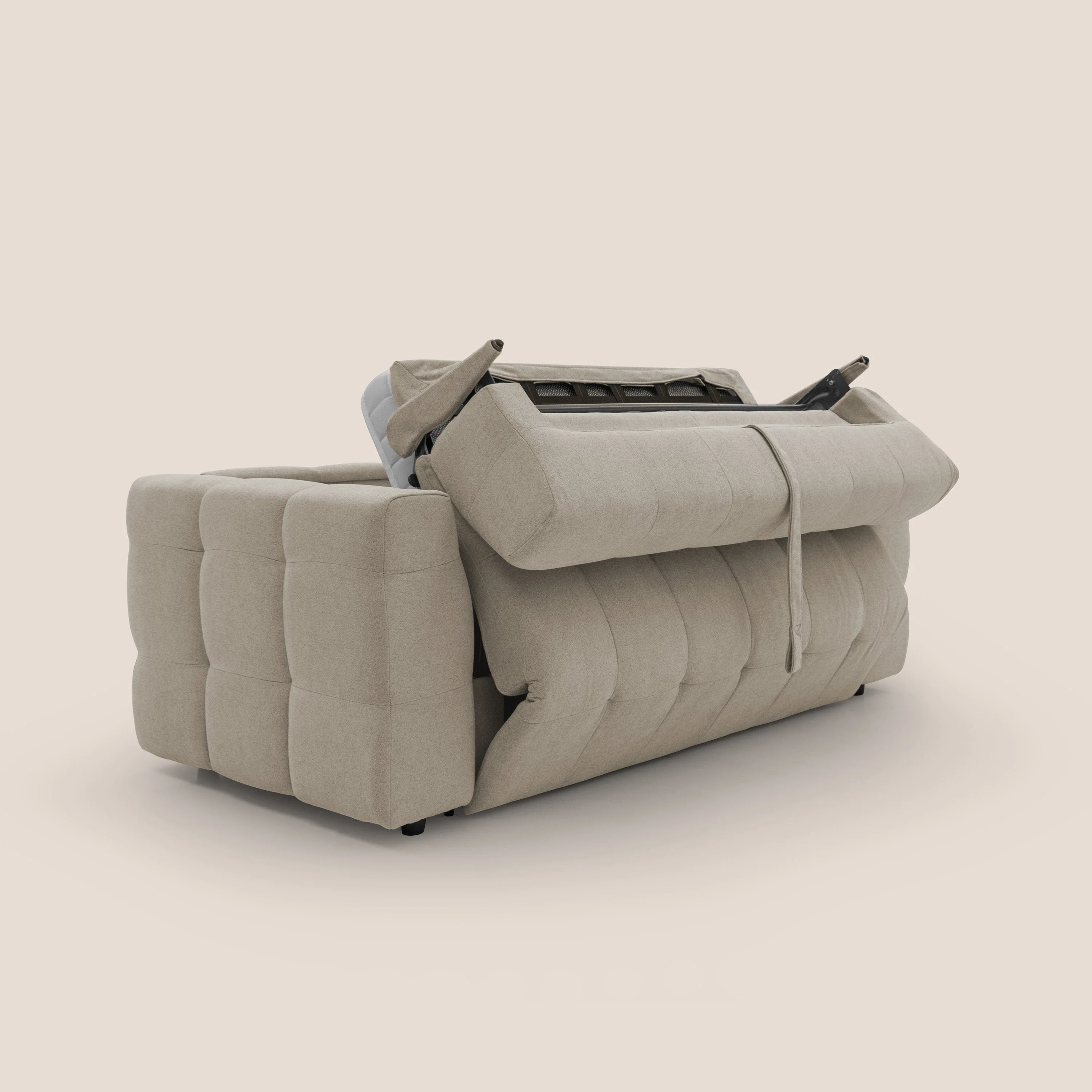 Tender Canapé convertible avec matelas H14 cm en bouclette imperméable T07 beige - Image 3