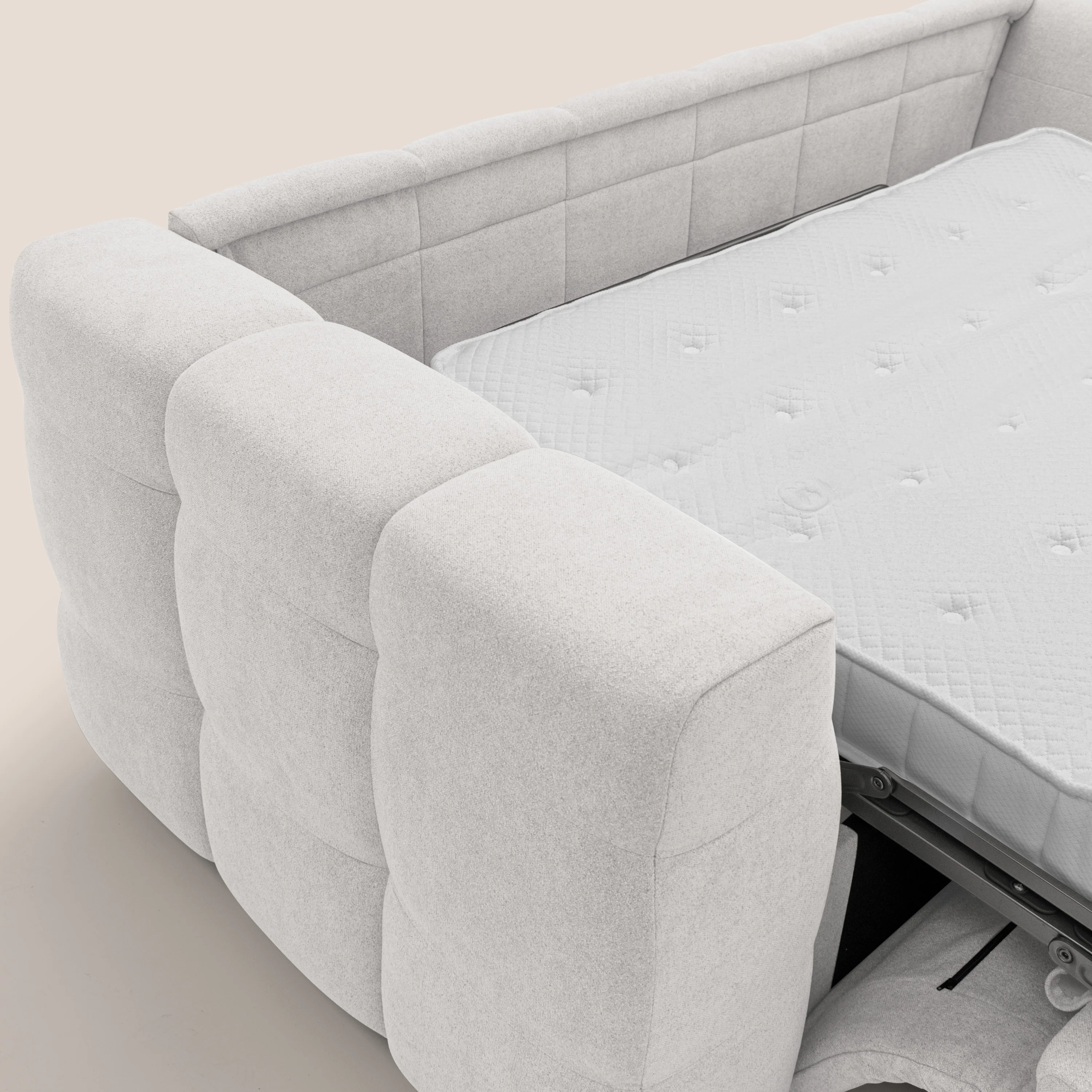 Tender Canapé convertible avec matelas H14 cm en bouclette imperméable T07 blanc - Image 12