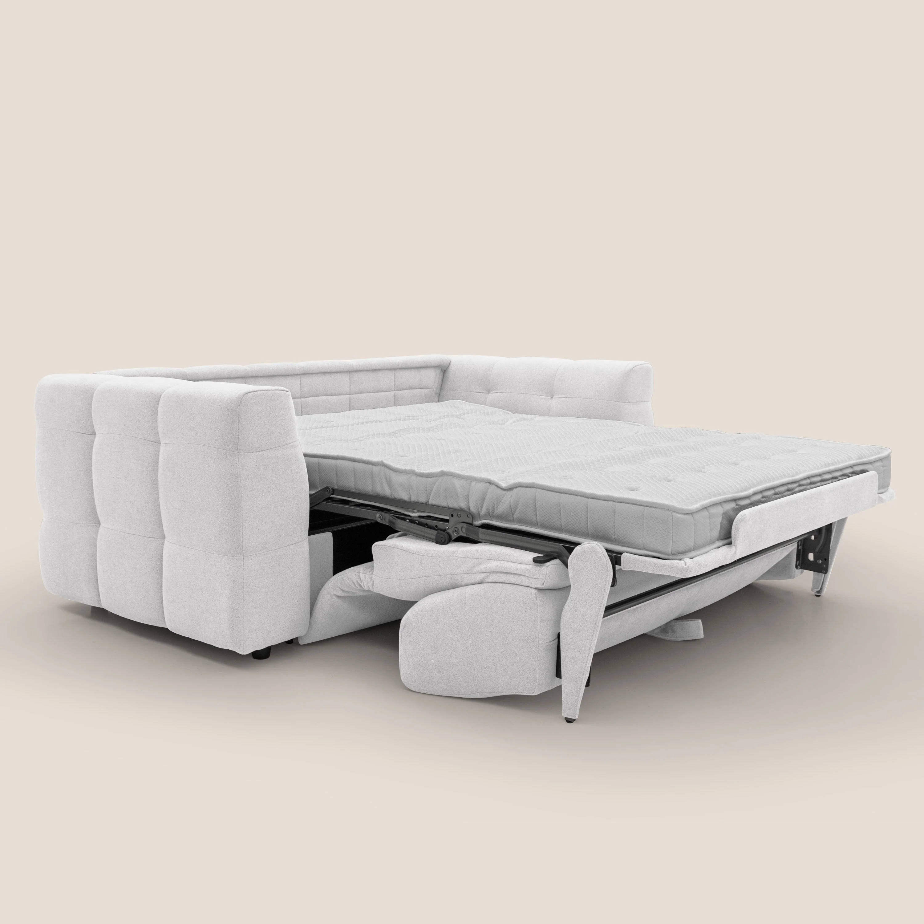 Tender Canapé convertible avec matelas H14 cm en bouclette imperméable T07 blanc - Image 2