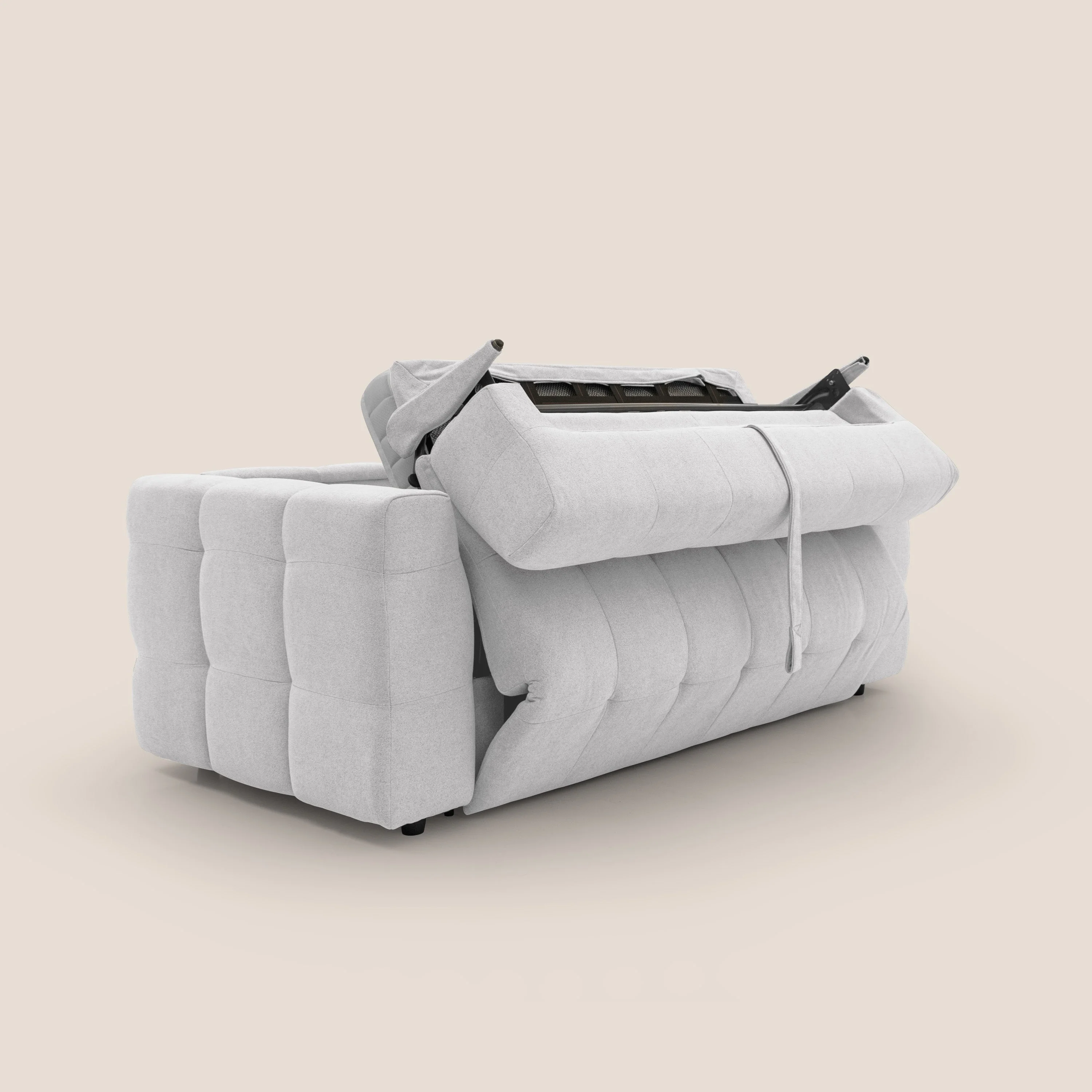 Tender Canapé convertible avec matelas H14 cm en bouclette imperméable T07 blanc - Image 3