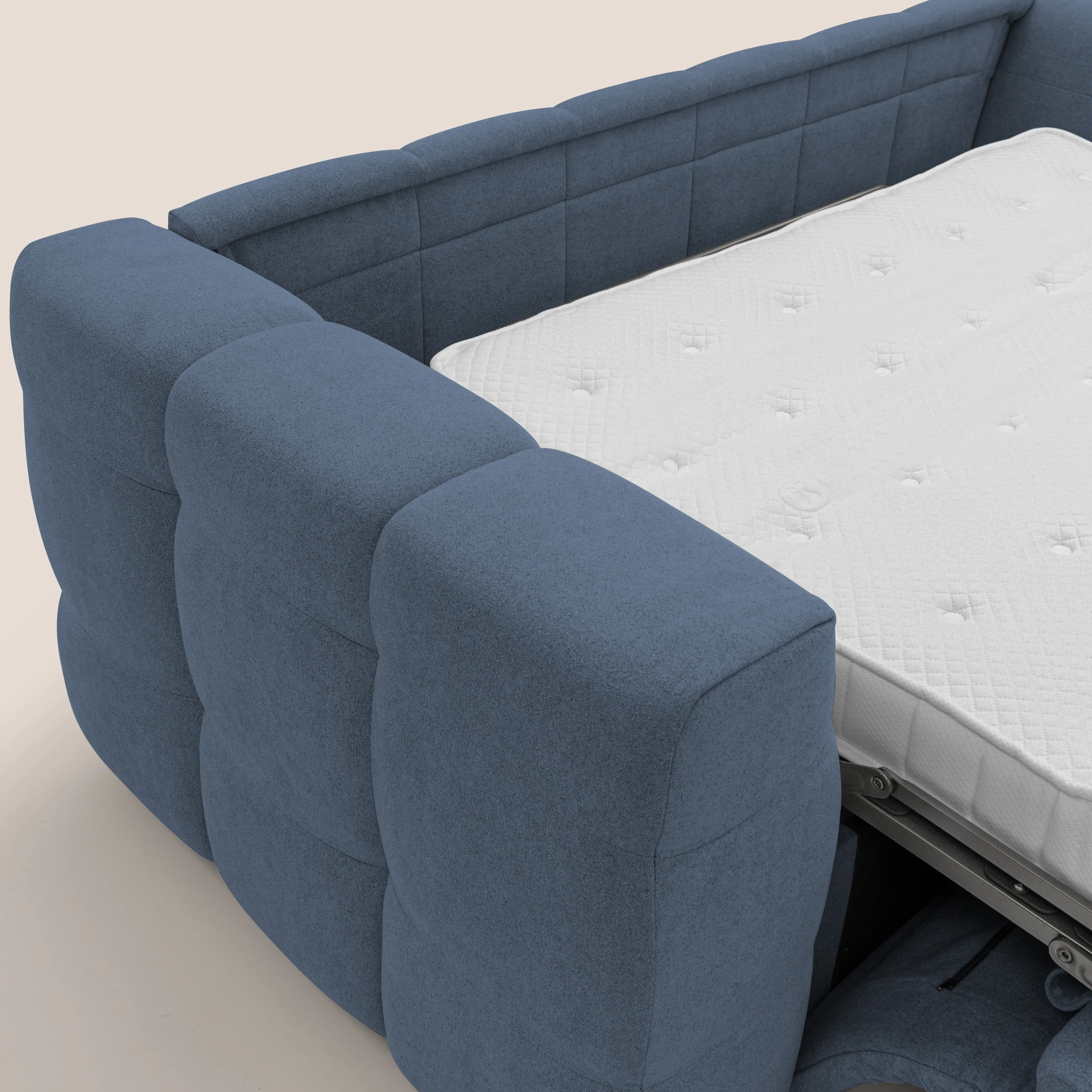 Tender Canapé convertible avec matelas H14 cm en bouclette imperméable T07 bleu - Image 12