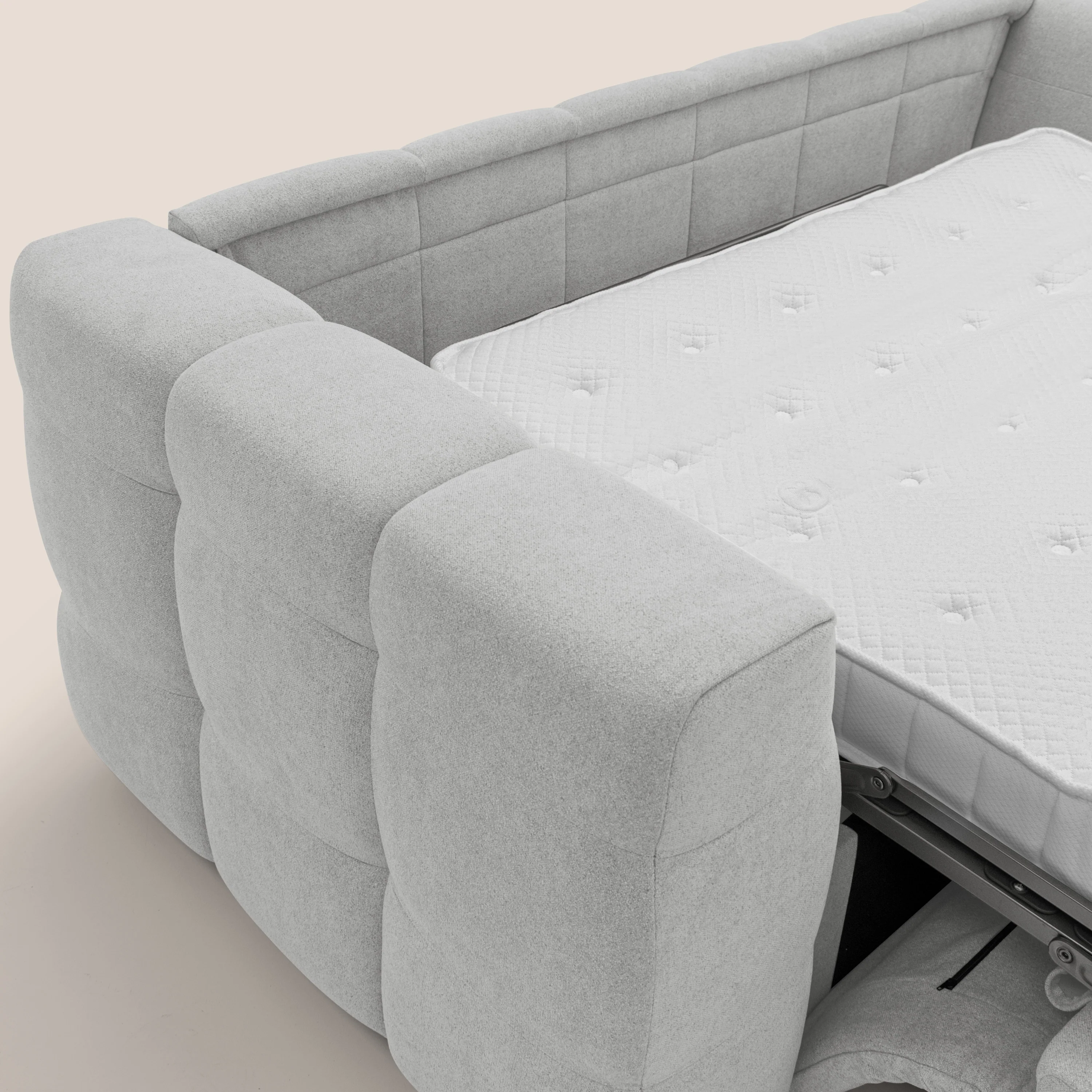 Tender Canapé convertible avec matelas H14 cm en bouclette imperméable T07 gris - Image 12