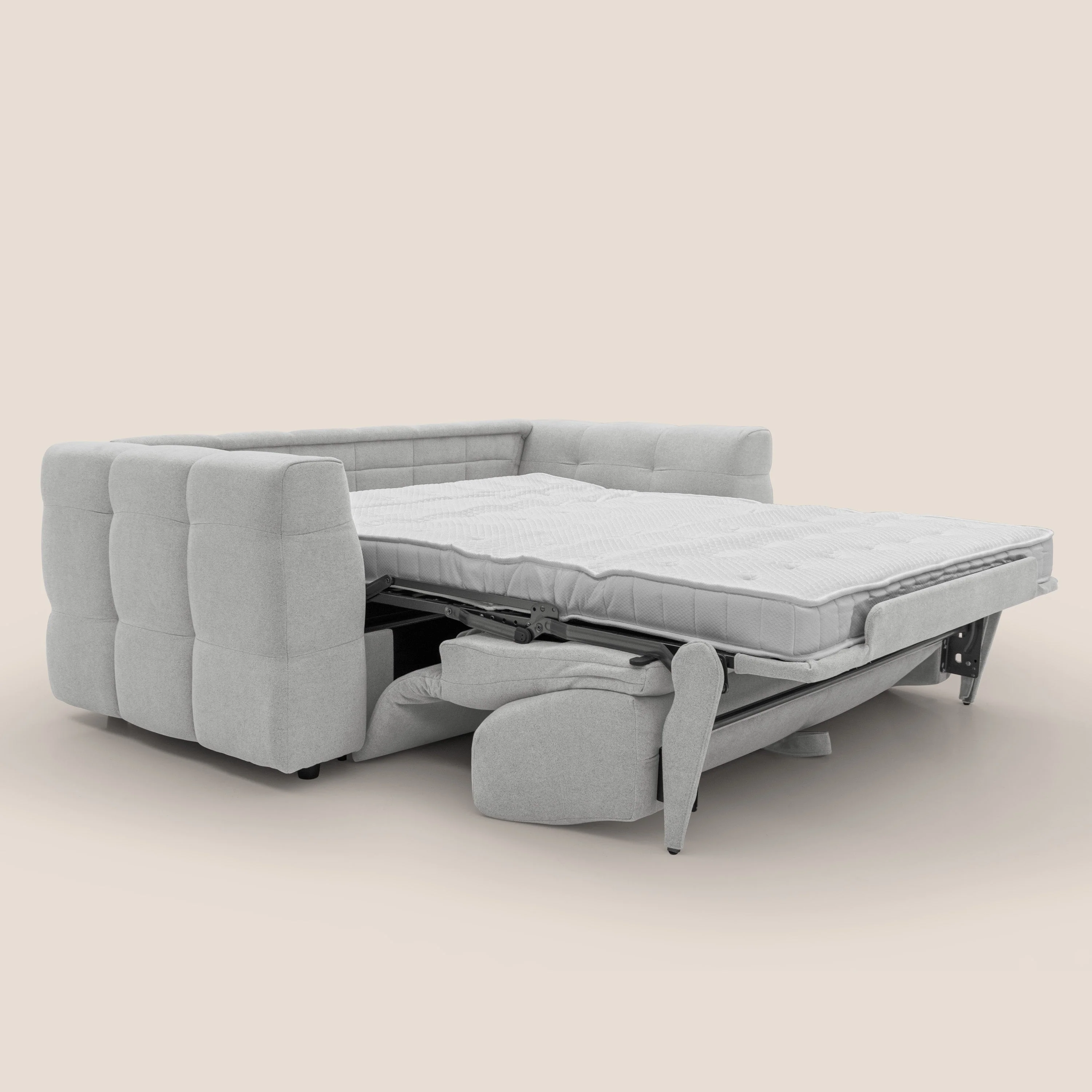 Tender Canapé convertible avec matelas H14 cm en bouclette imperméable T07 gris - Image 2