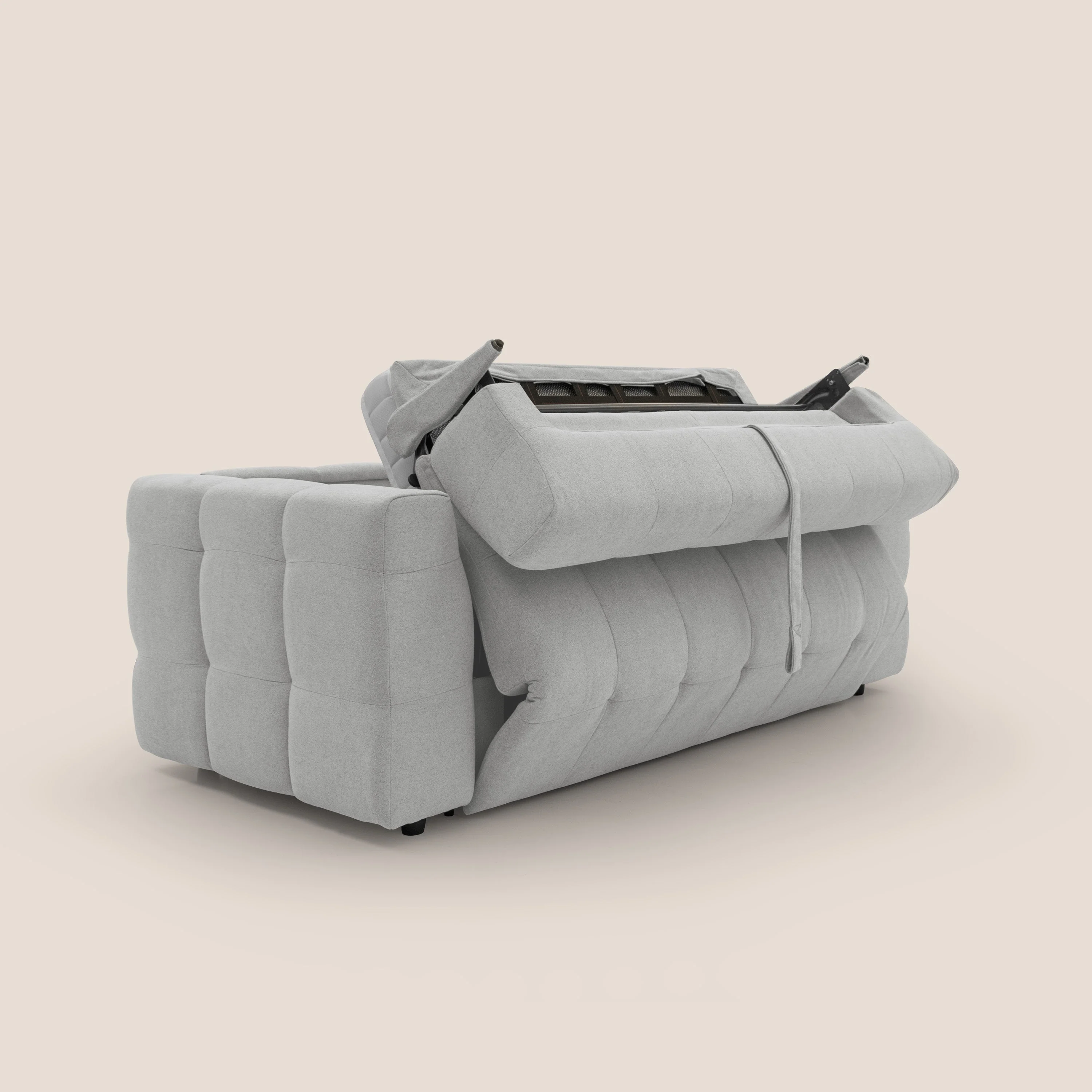 Tender Canapé convertible avec matelas H14 cm en bouclette imperméable T07 gris - Image 3