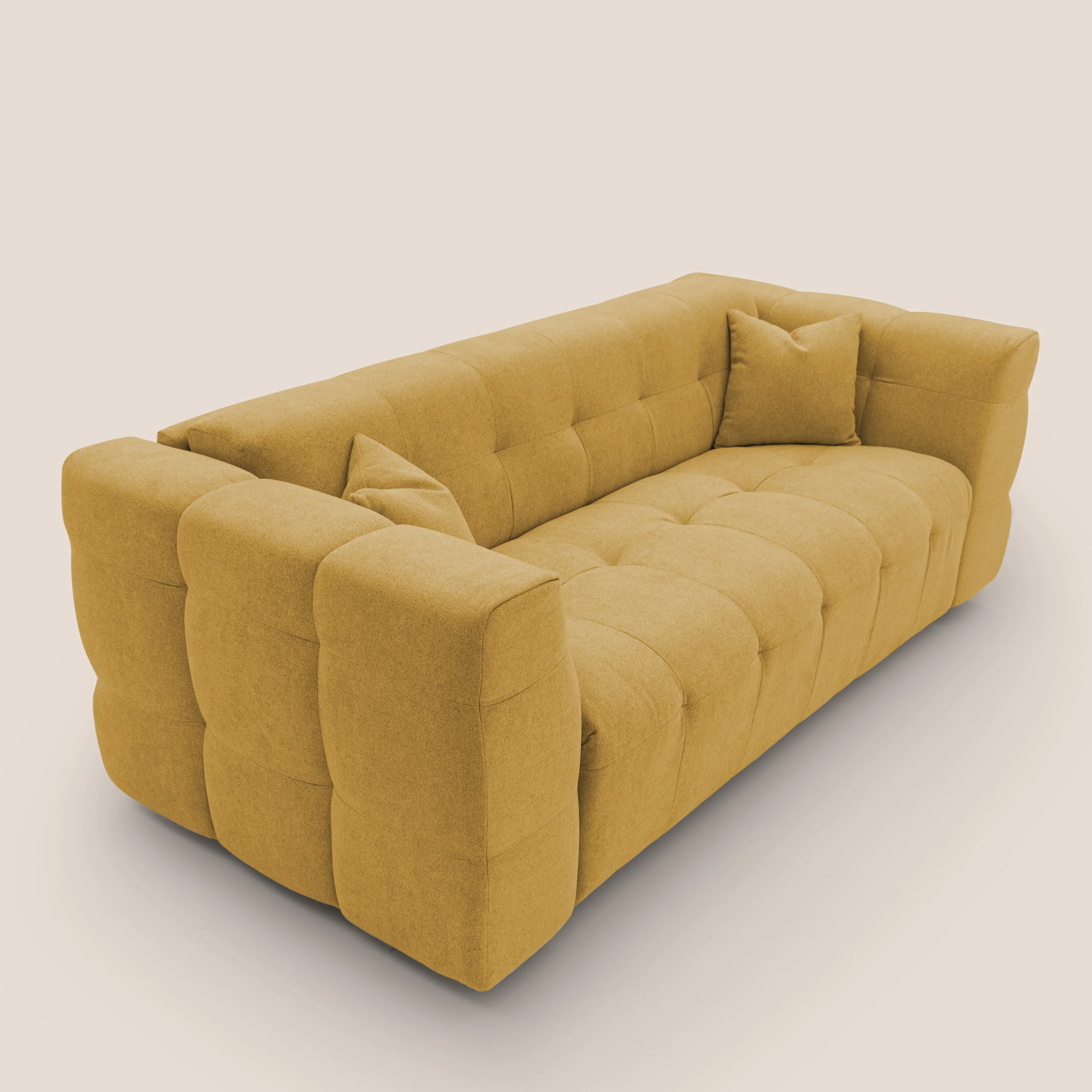 Tender Canapé convertible avec matelas H14 cm en bouclette imperméable T07 jaune - Image 10