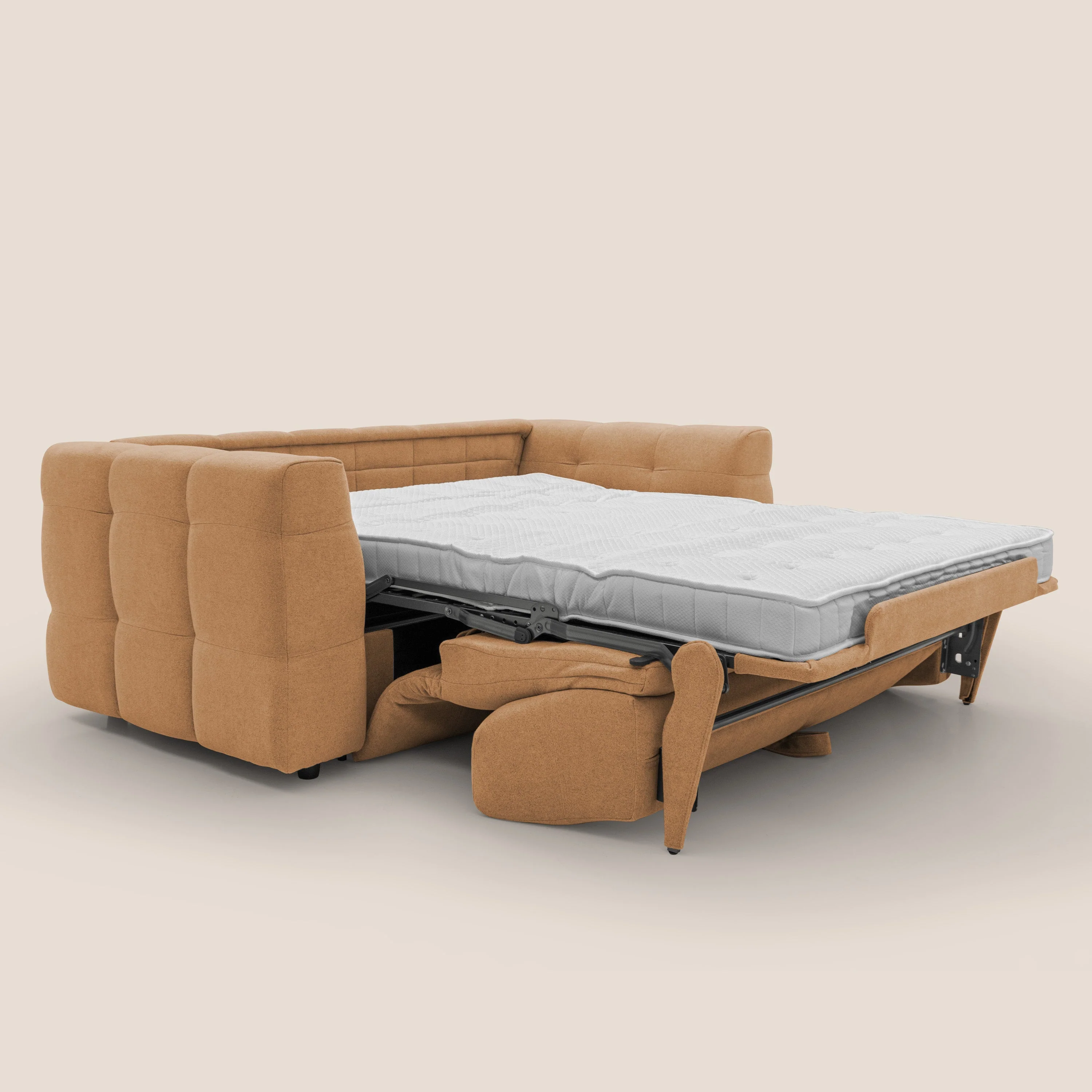 Tender Canapé convertible avec matelas H14 cm en bouclette imperméable T07 orange - Image 2