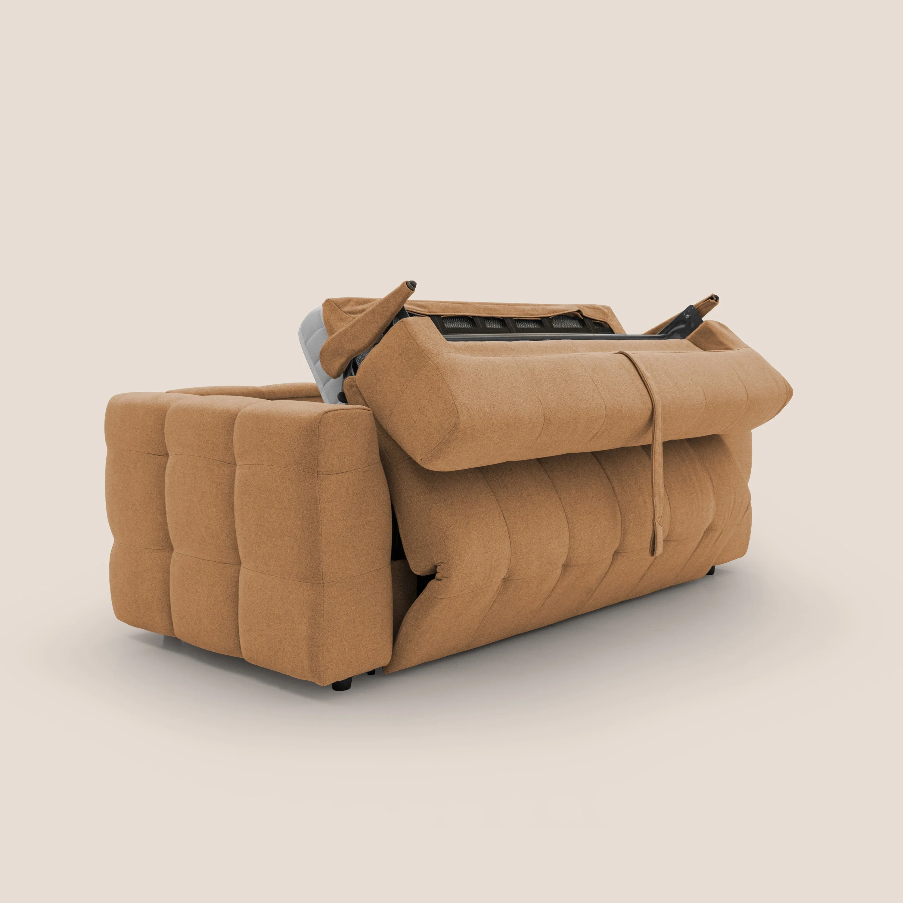Tender Canapé convertible avec matelas H14 cm en bouclette imperméable T07 orange - Image 3