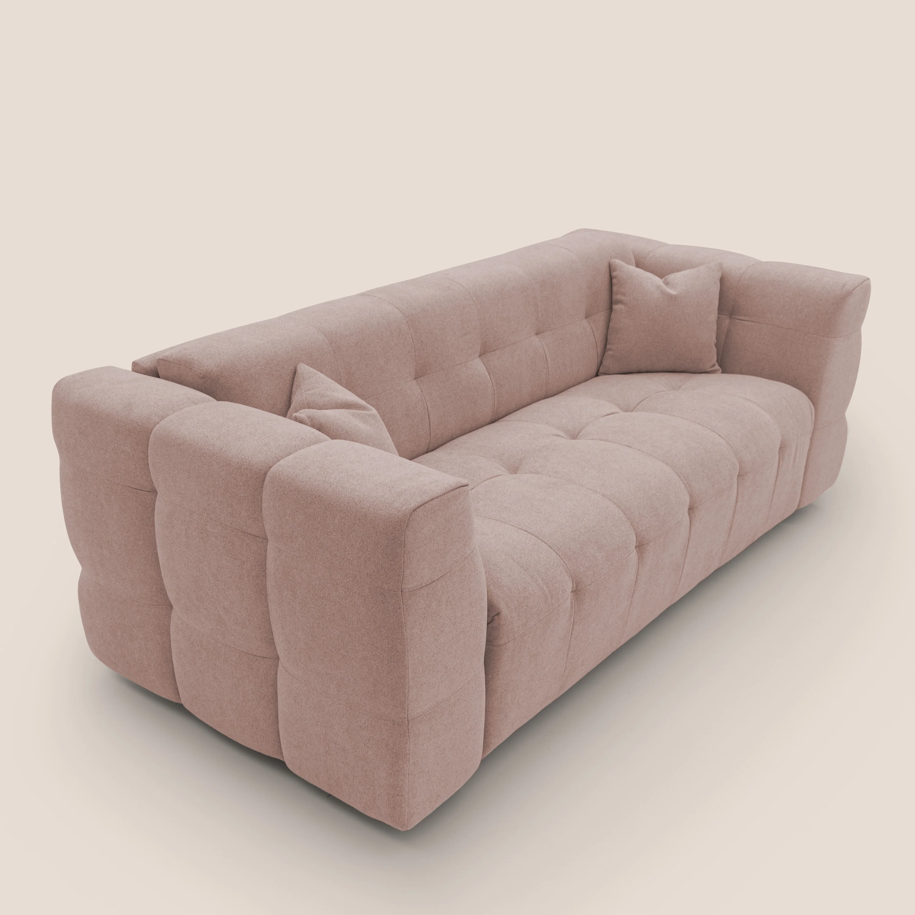 Tender Canapé convertible avec matelas H14 cm en bouclette imperméable T07 rose - Image 10