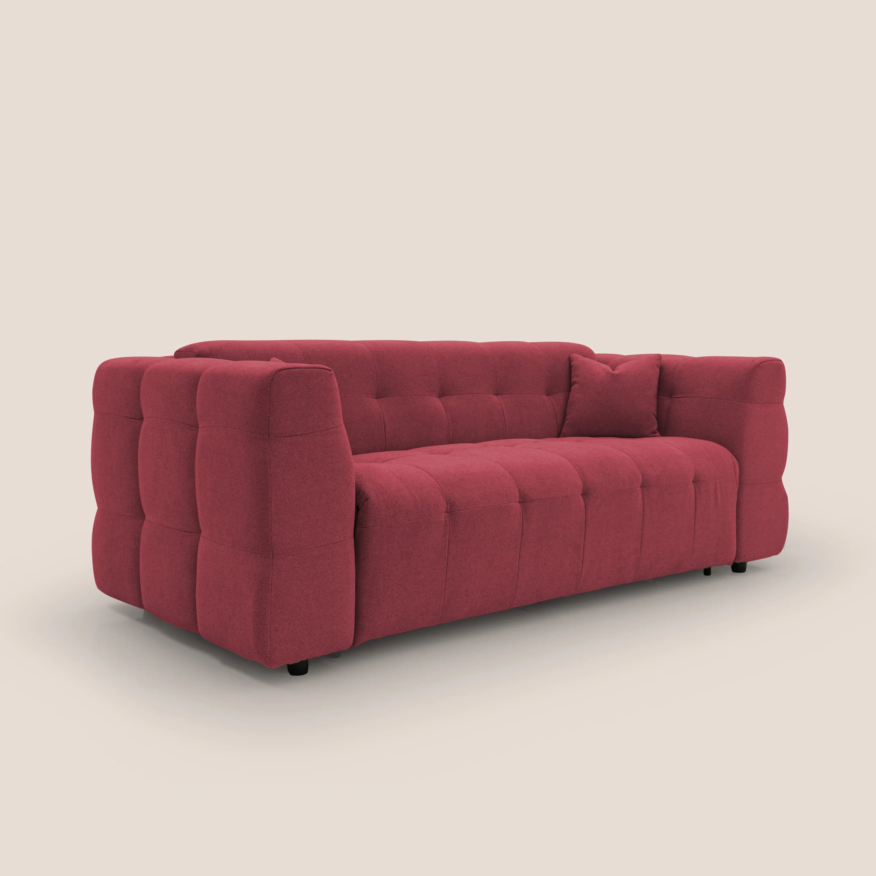 Tender Canapé convertible avec matelas H14 cm en bouclette imperméable T07 rouge - Image 4