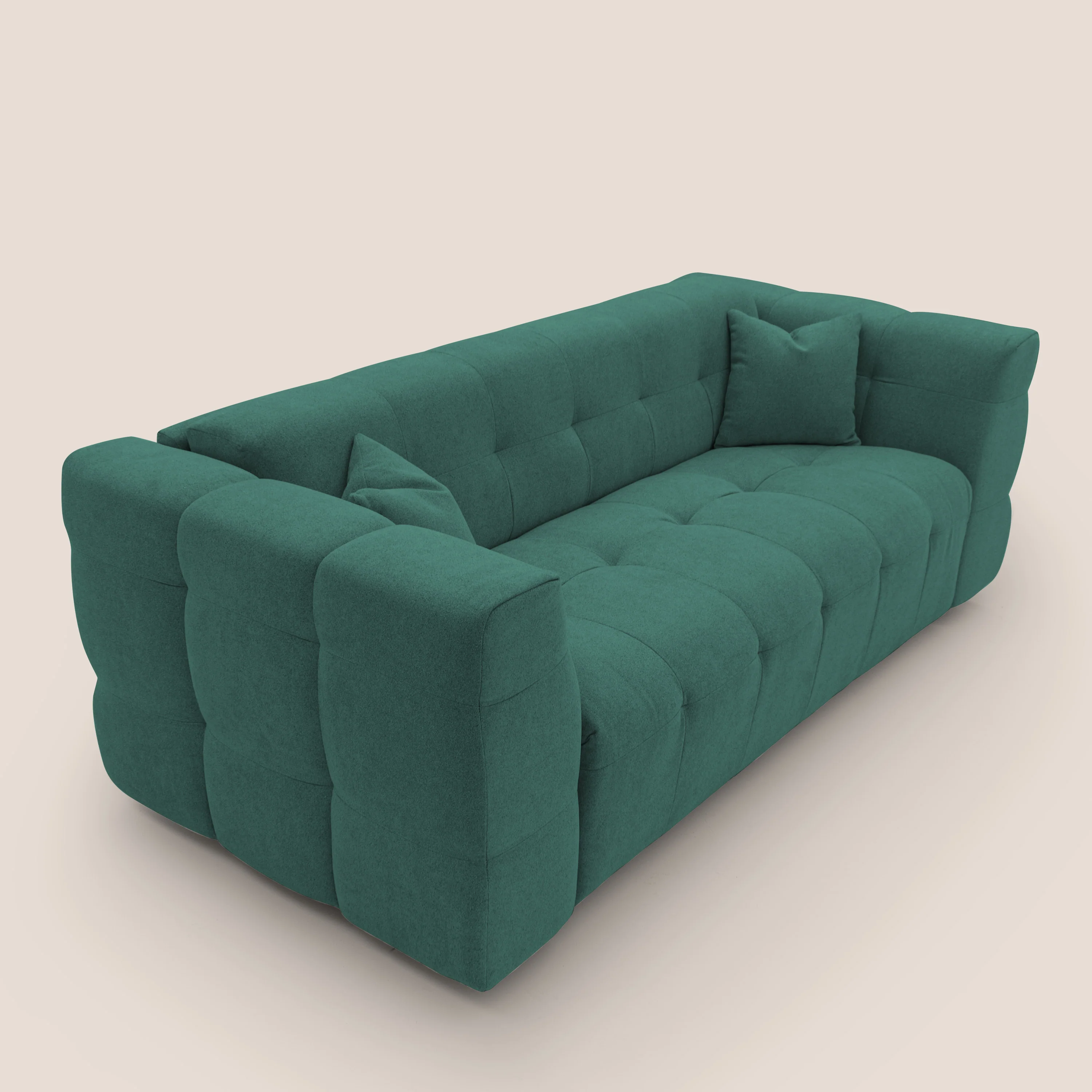 Tender Canapé convertible avec matelas H14 cm en bouclette imperméable T07 vert - Image 12