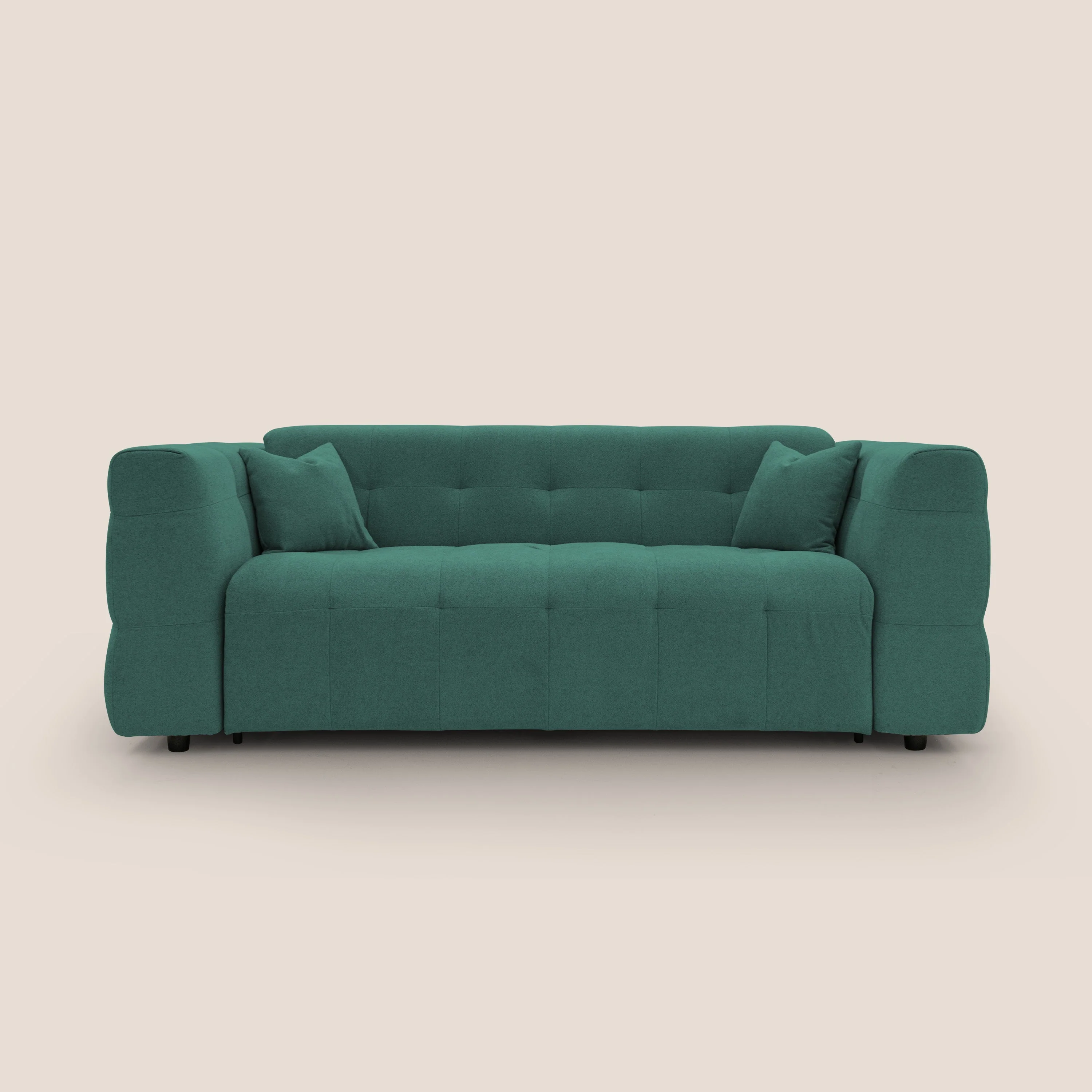 Tender Canapé convertible avec matelas H14 cm en bouclette imperméable T07 vert - Image 3